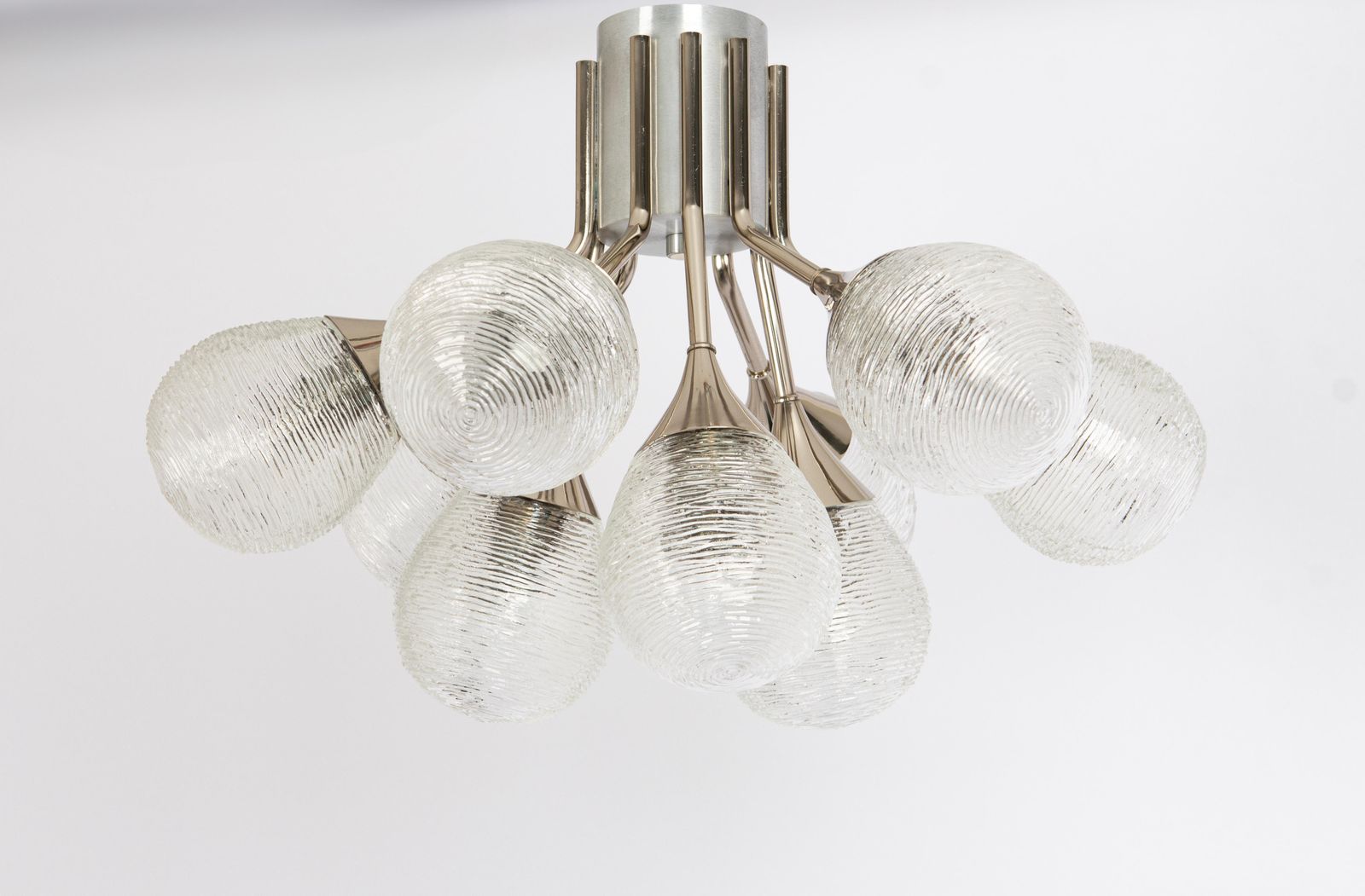 photo for sale Stunning Kaiser Sputnik Glass Globes Chandelier, Germany, 1970s