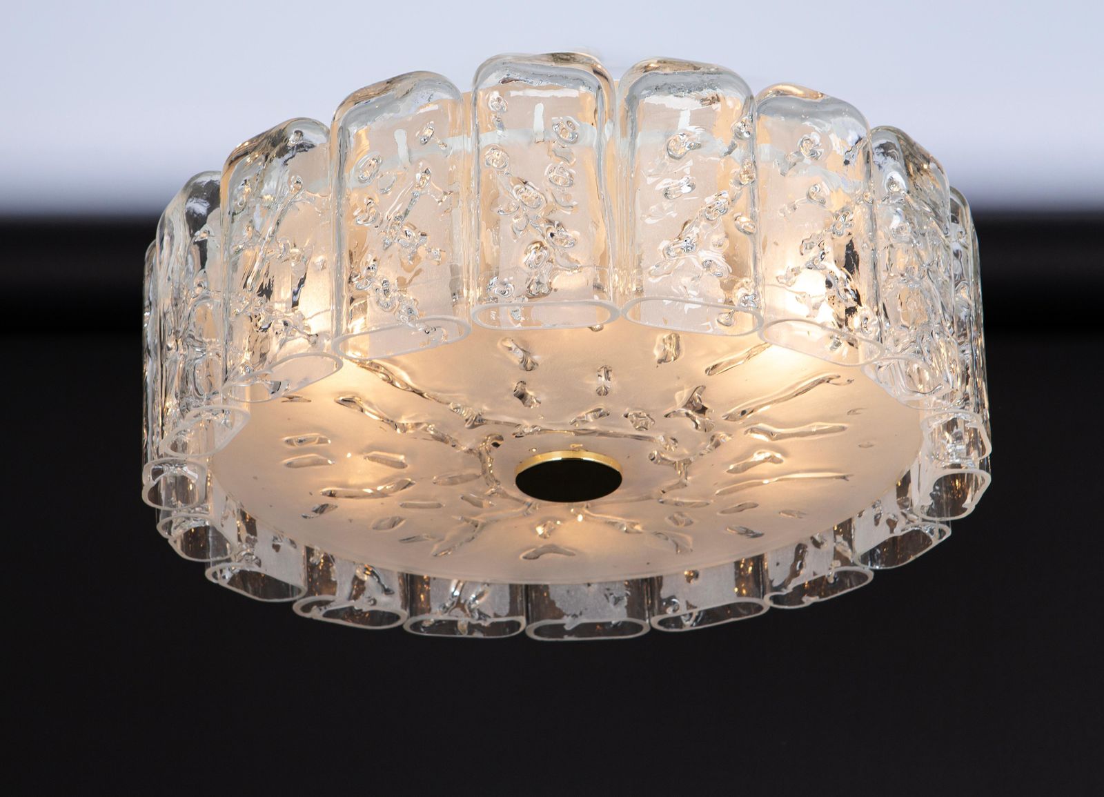 Stunning Glass Tubes Flushmount By Doria, Germany, 1960s photo vintage