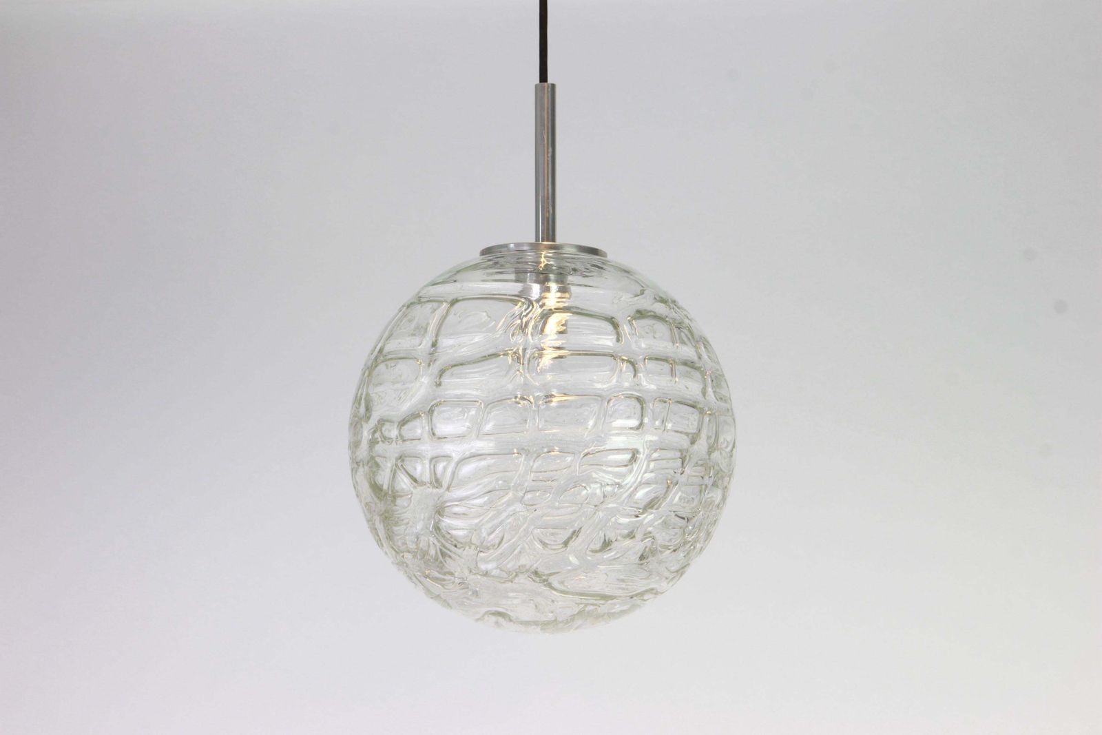 1 Of 2 Rare Murano Ball Pendant Light By Doria, Germany, 1970s photo furniture