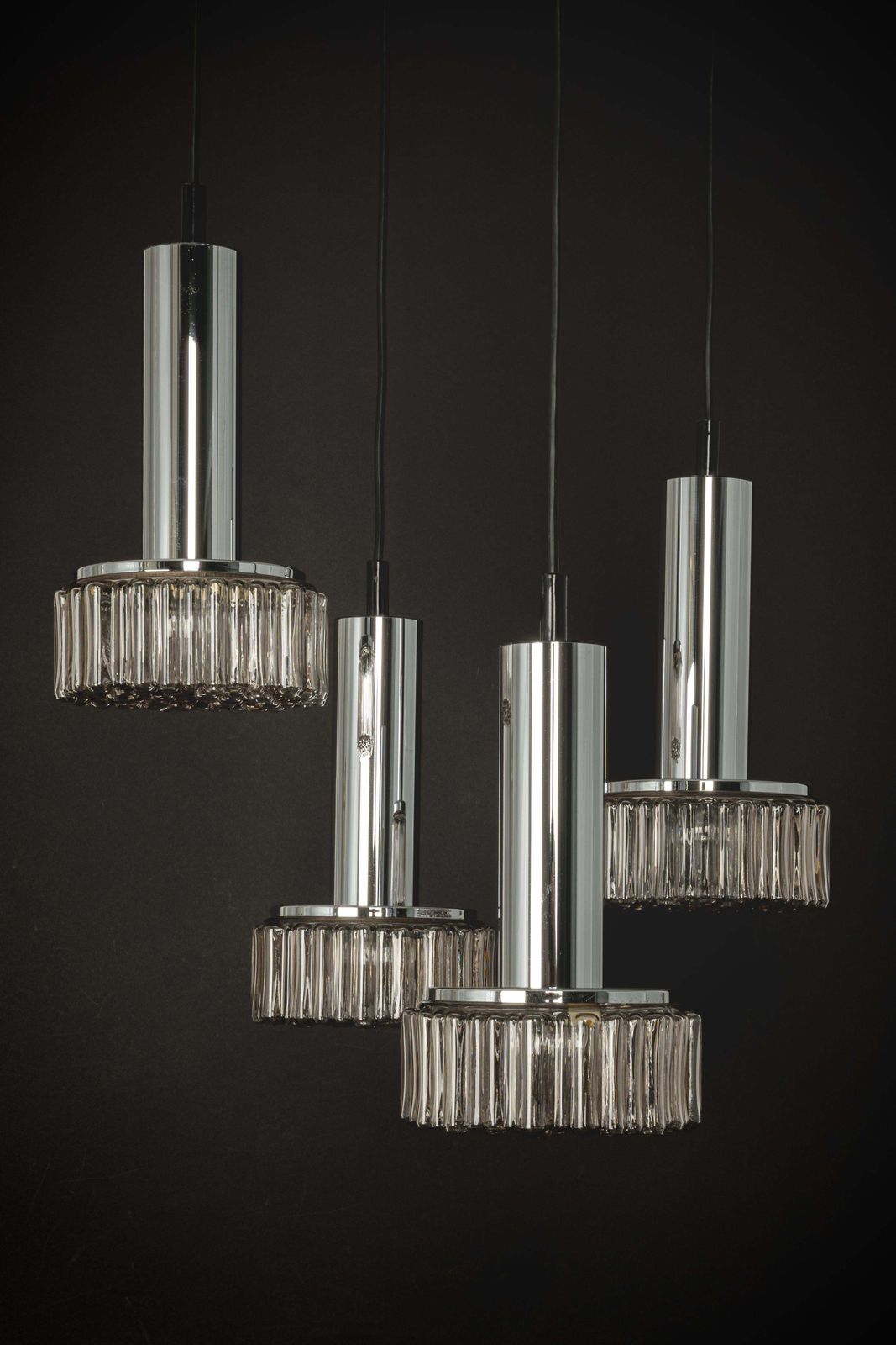 Large Designer Cascading Chandelier Glass For Staff Leuchten, Germany, 1970s photo buy