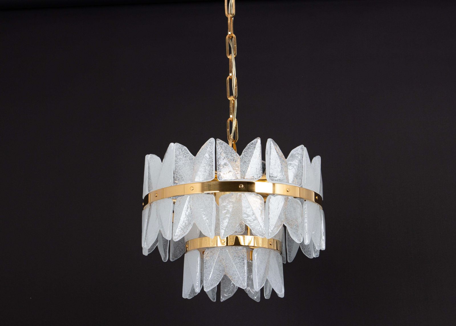 photo for sale Gilt Brass, Crystal Glass Light Chandelier Corina, Kalmar, Austria, 1970