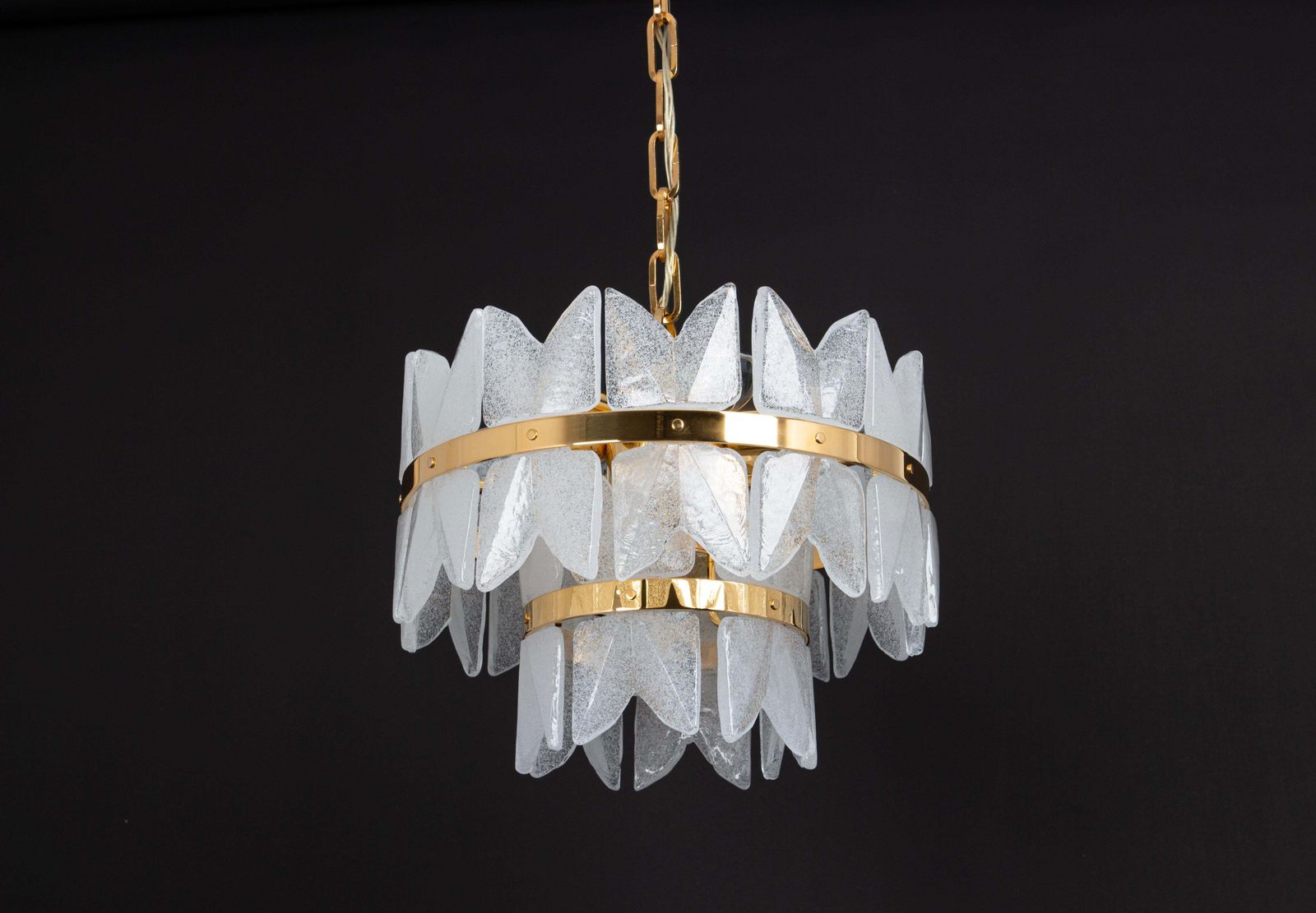 Lighting Gilt Brass, Crystal Glass Light Chandelier Corina, Kalmar, Austria, 1970 photo