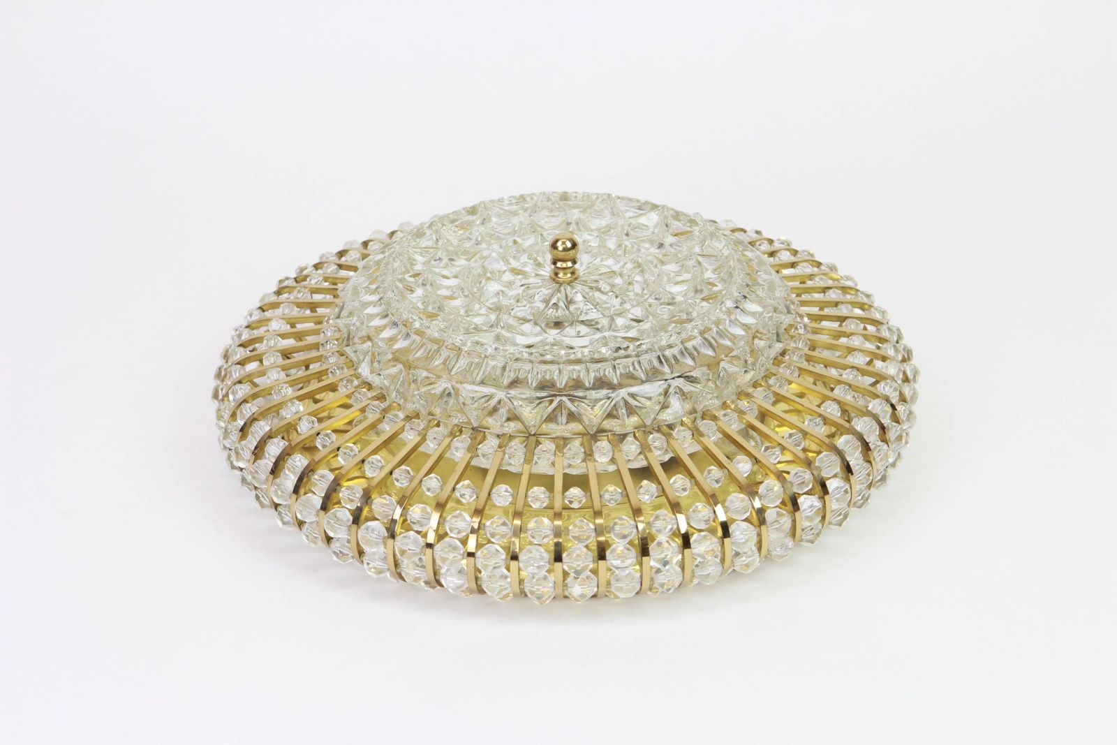 1 Of 2 Large Hillebrand Brass Glass And Lucite Bead Wall Lights, Germany, 1960s photo furniture