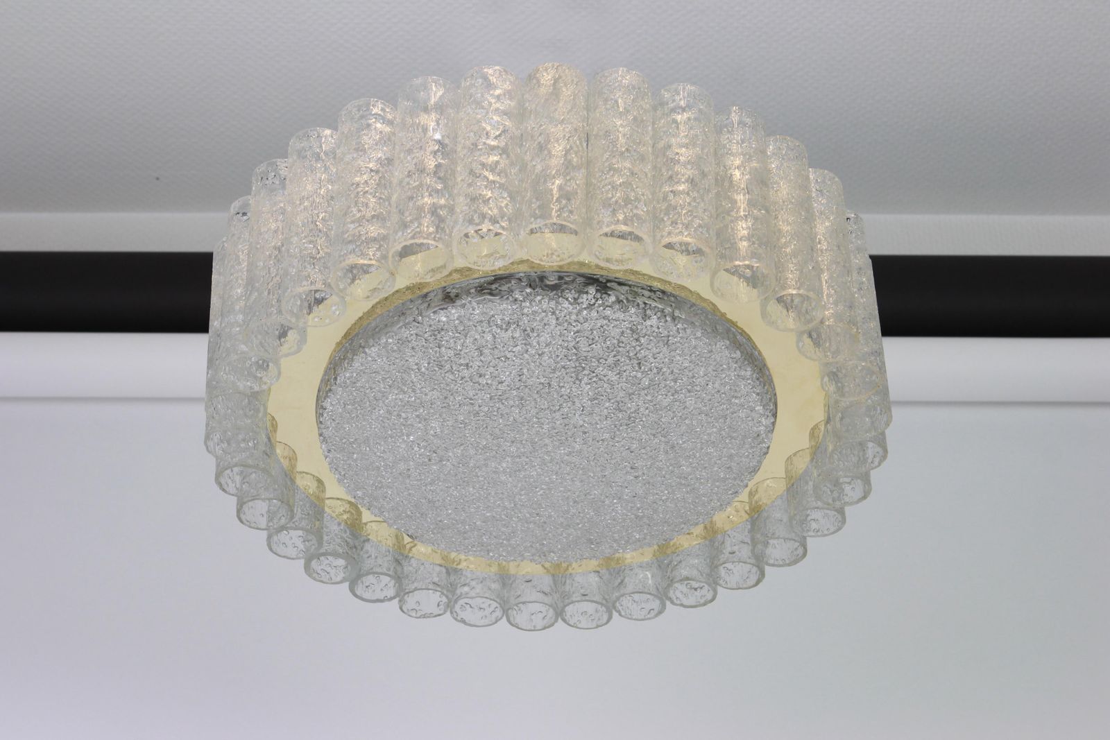 Doria Murano Glass Tubes Chandelier With Brass Surround, Germany, 1960s photo Lighting