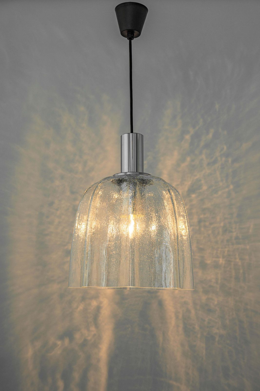 1 Of 5 Large Glass Pendant Lights By Limburg, Germany, 1970s photo Lighting