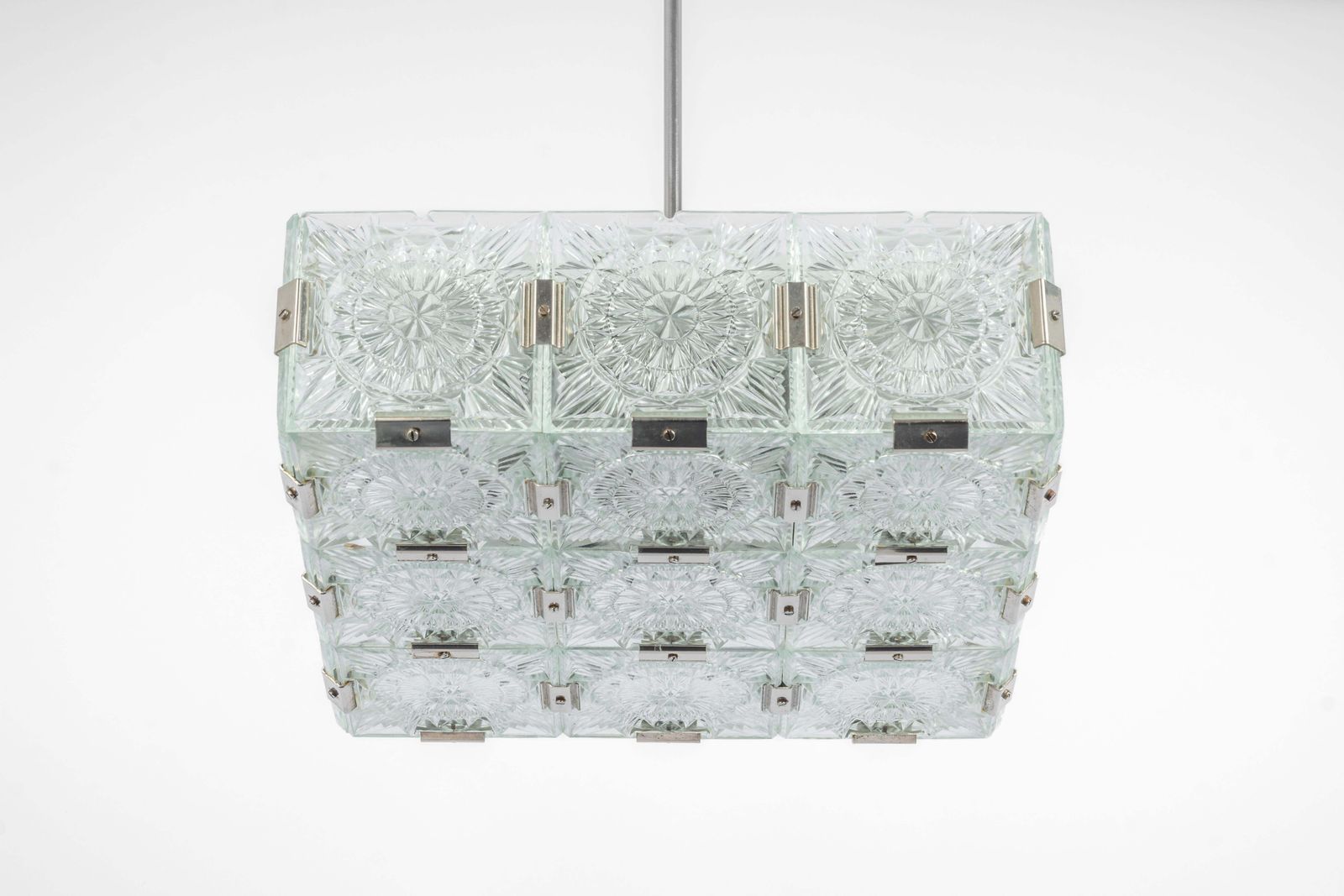 Large Mid Century Glass Chandelier Veb Lighting, Germany, 1970s photo furniture