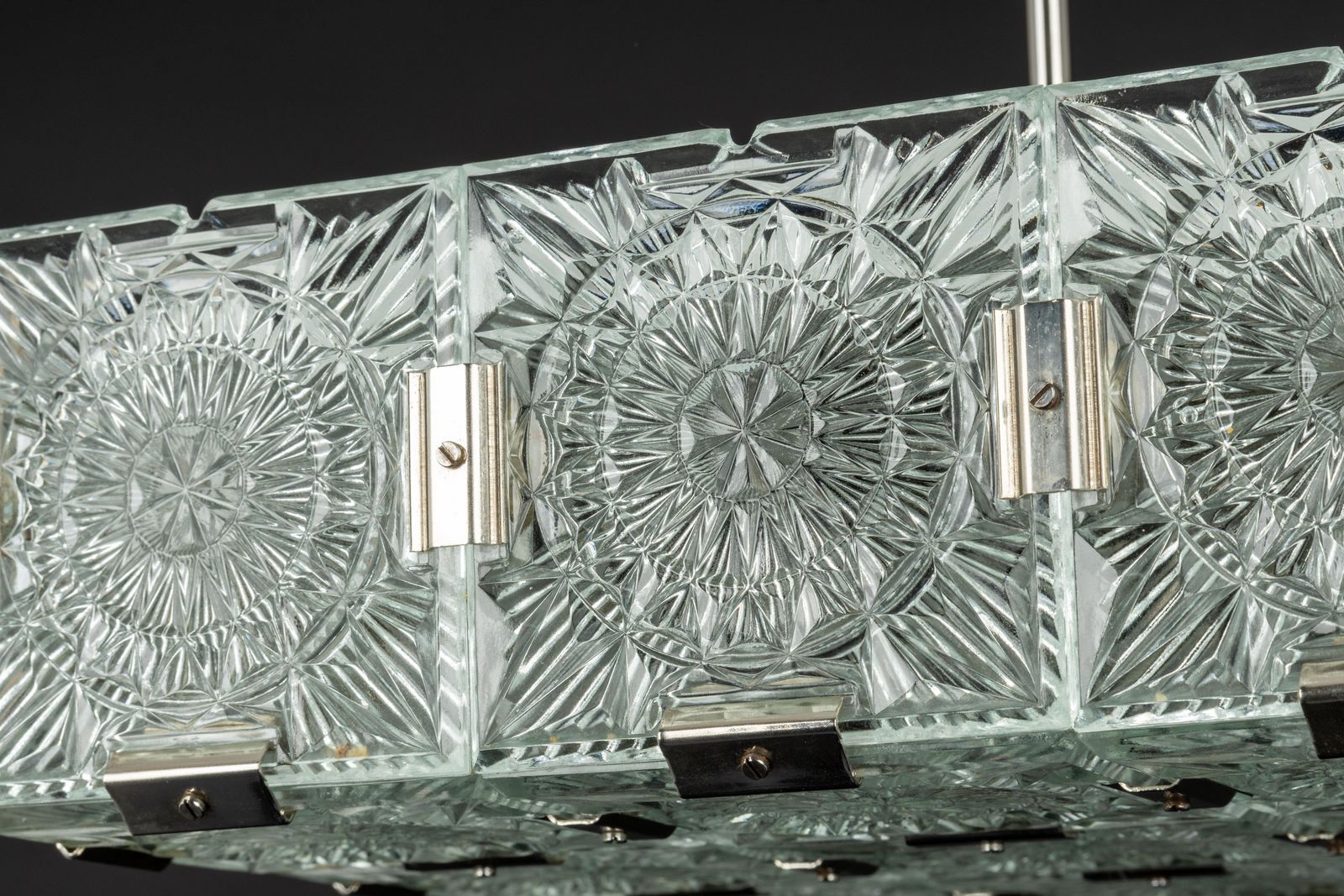 photo buy Large Mid Century Glass Chandelier Veb Lighting, Germany, 1970s