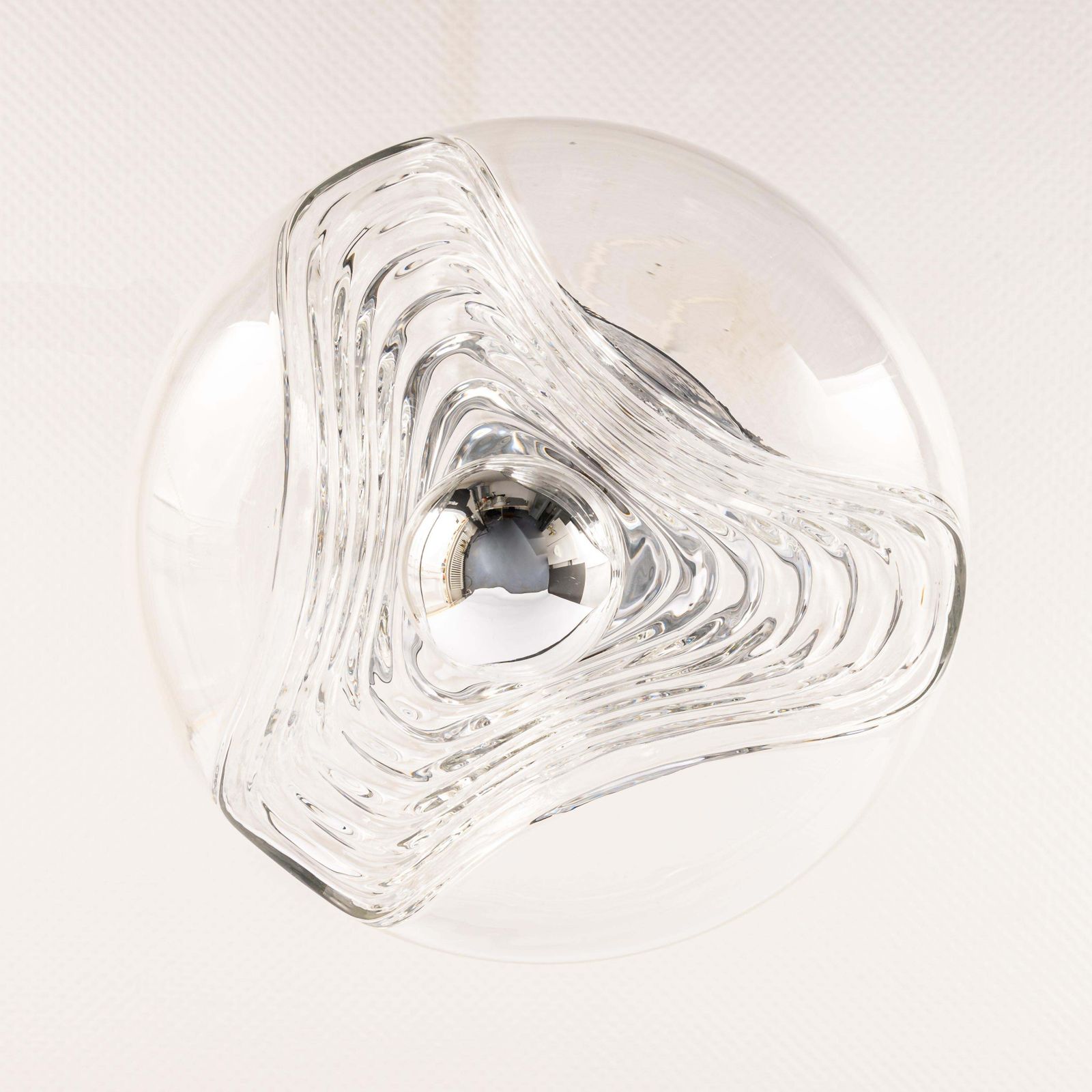 1 Of 6 Large Clear Glass Pendant Light By Peill & Putzler, Germany, 1970s photo 1118.0
