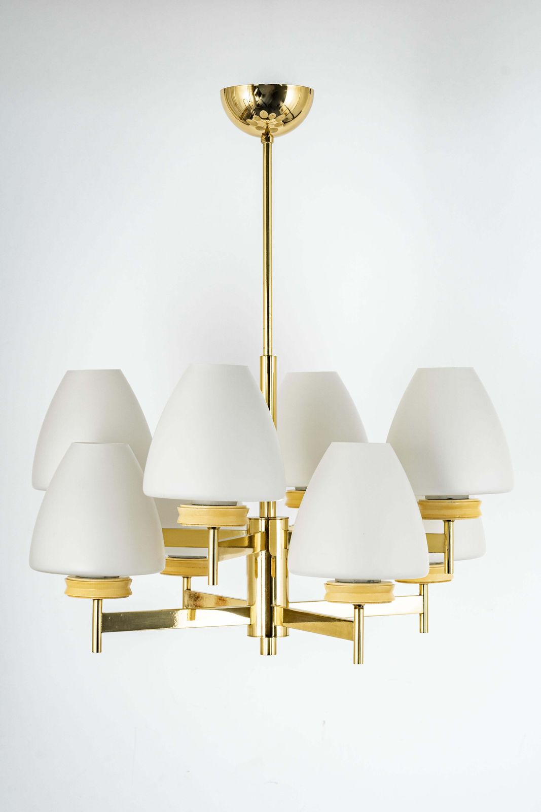 Stunning Sputnik Chandelier With Opal Glasses By Kaiser, Germany, 1970s photo furniture