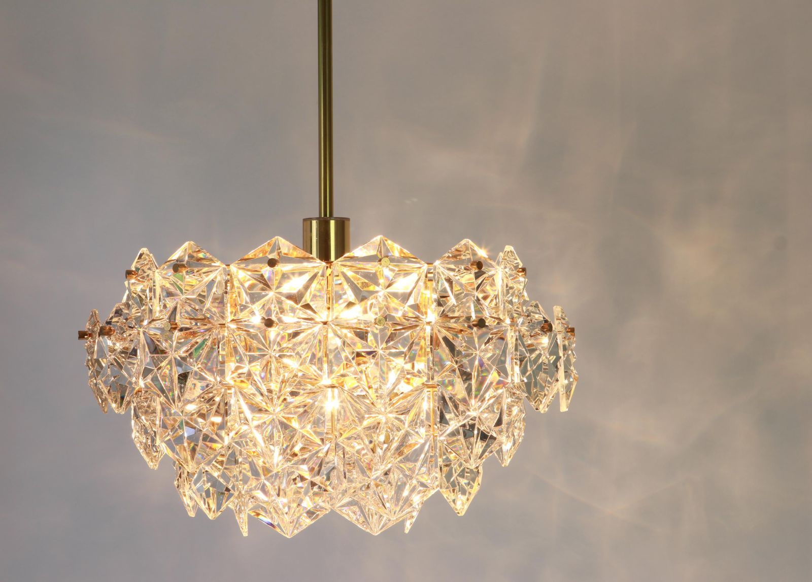 Gilt Brass And Crystal Glass Chandelier By Kinkeldey, Germany, 1970s photo vinterior
