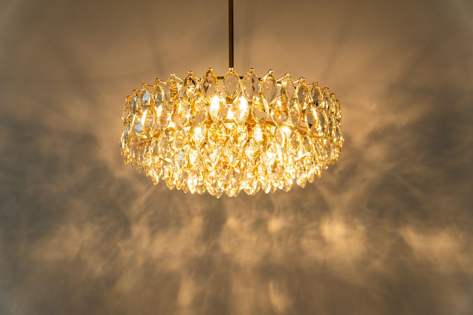 photo furniture Bakalowits Chandelier Brass And Crystal Glass, Austria, 1960s