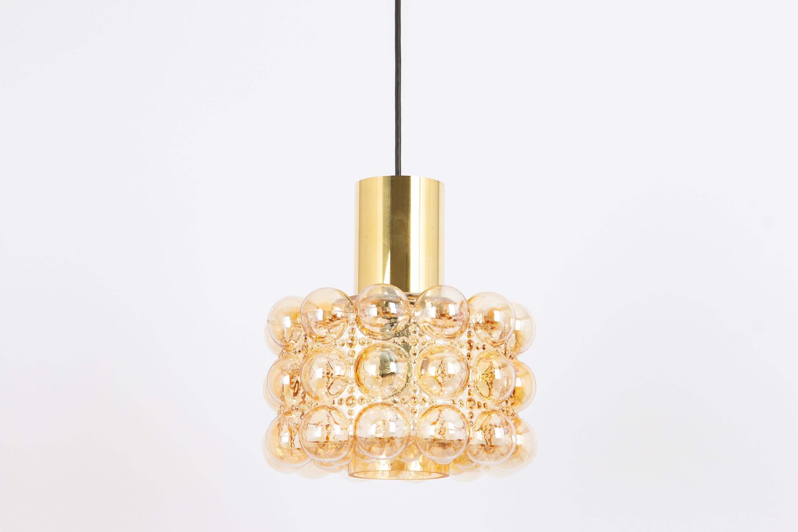 Large Amber Bubble Glass Pendant By Helena Tynell For Limburg, Germany, 1970s photo furniture