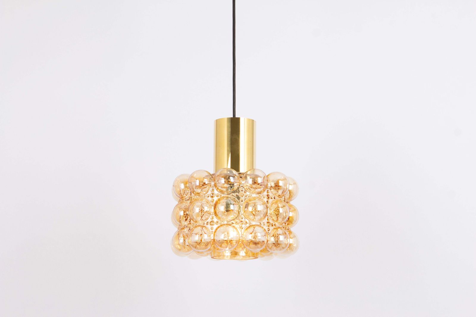 Large Amber Bubble Glass Pendant By Helena Tynell For Limburg, Germany, 1970s photo 1161.0