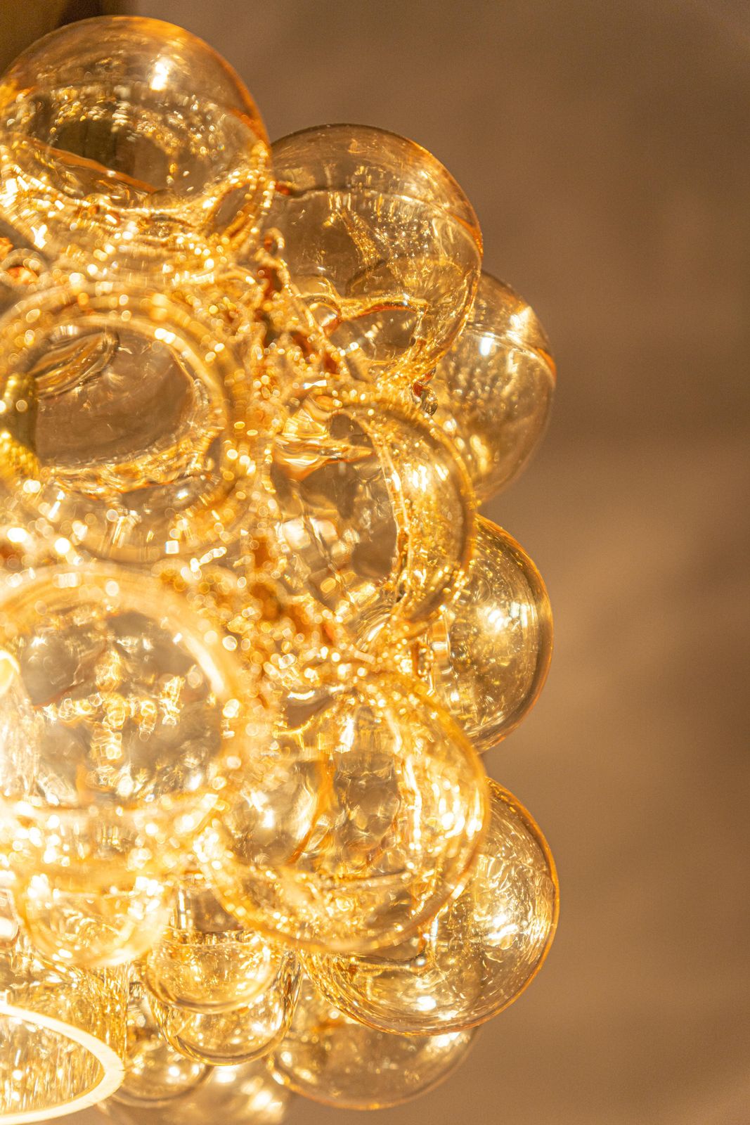 1161.0 Large Amber Bubble Glass Pendant By Helena Tynell For Limburg, Germany, 1970s photo