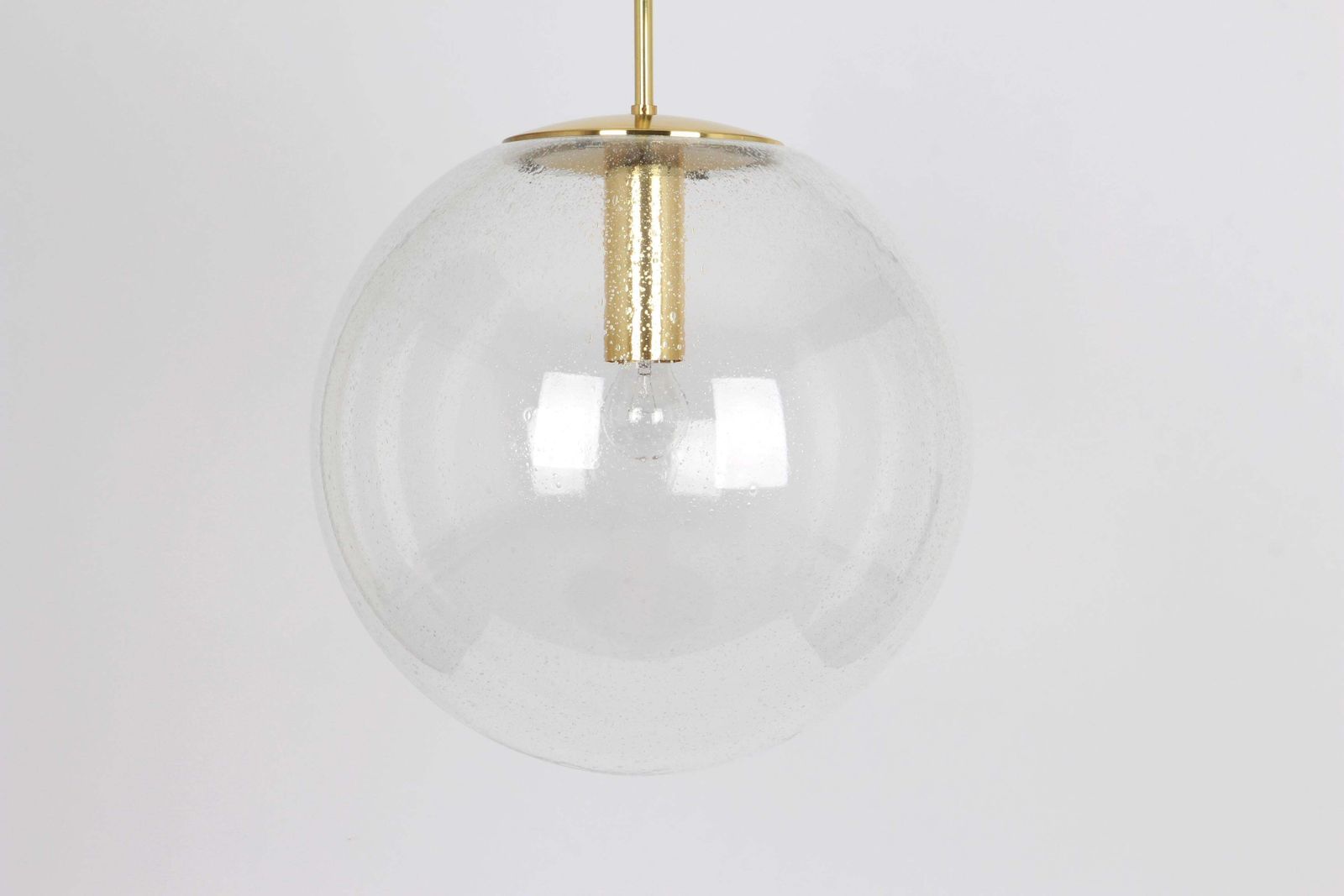 1 Of 5 Huge Limburg Glass Ball Pendant, Germany, 1970s photo for sale