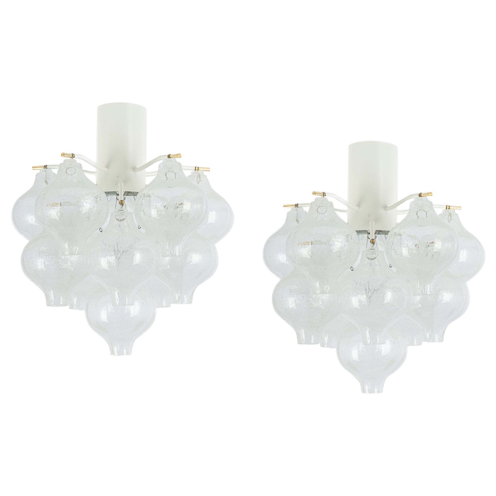 1 Of 2 Petite Tulipan Glass Flush Mount By Kalmar, Austria, 1960s