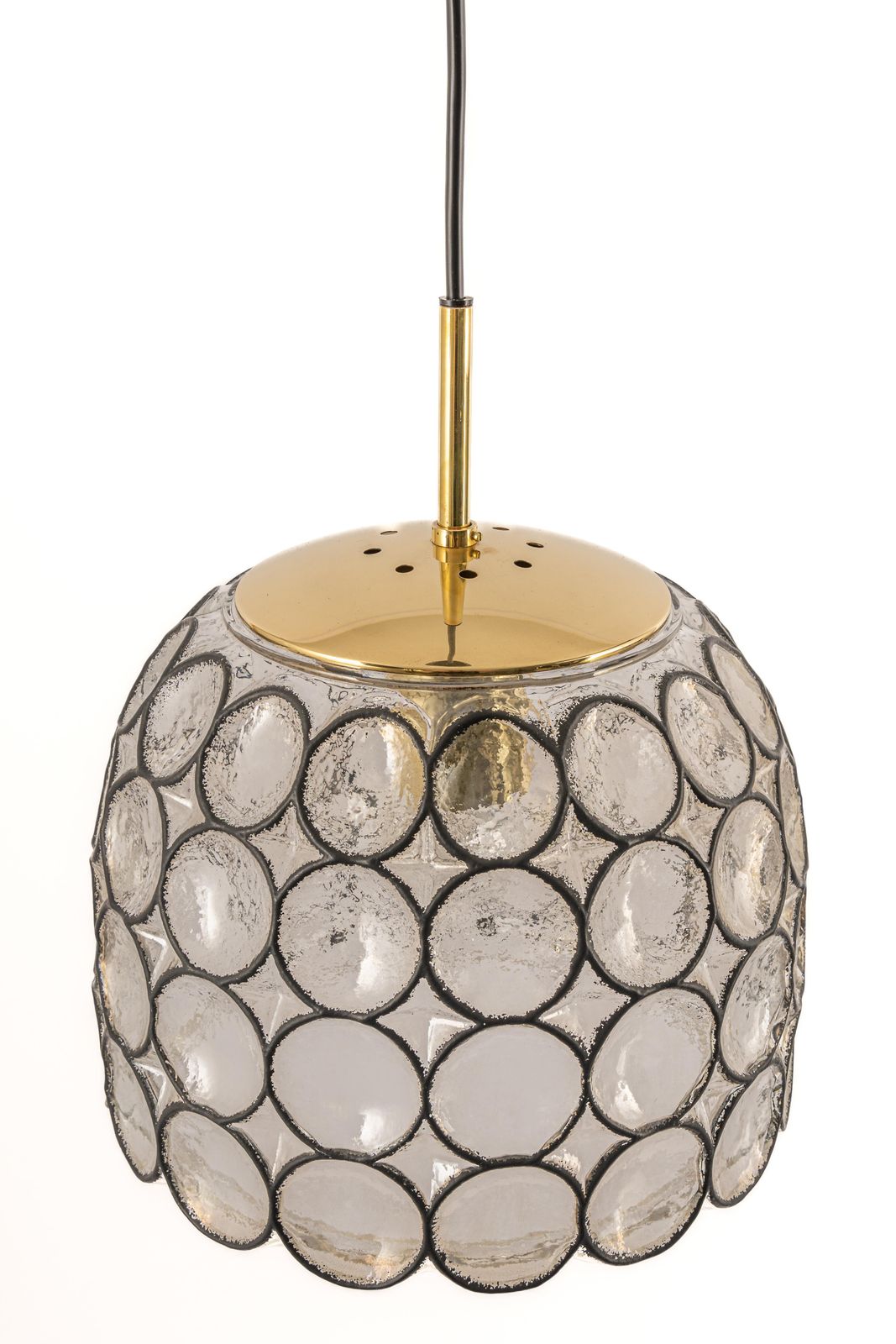 photo buy 1 Of 16 Iron And Clear Glass Pendant Lights By Limburg, Germany, 1960s
