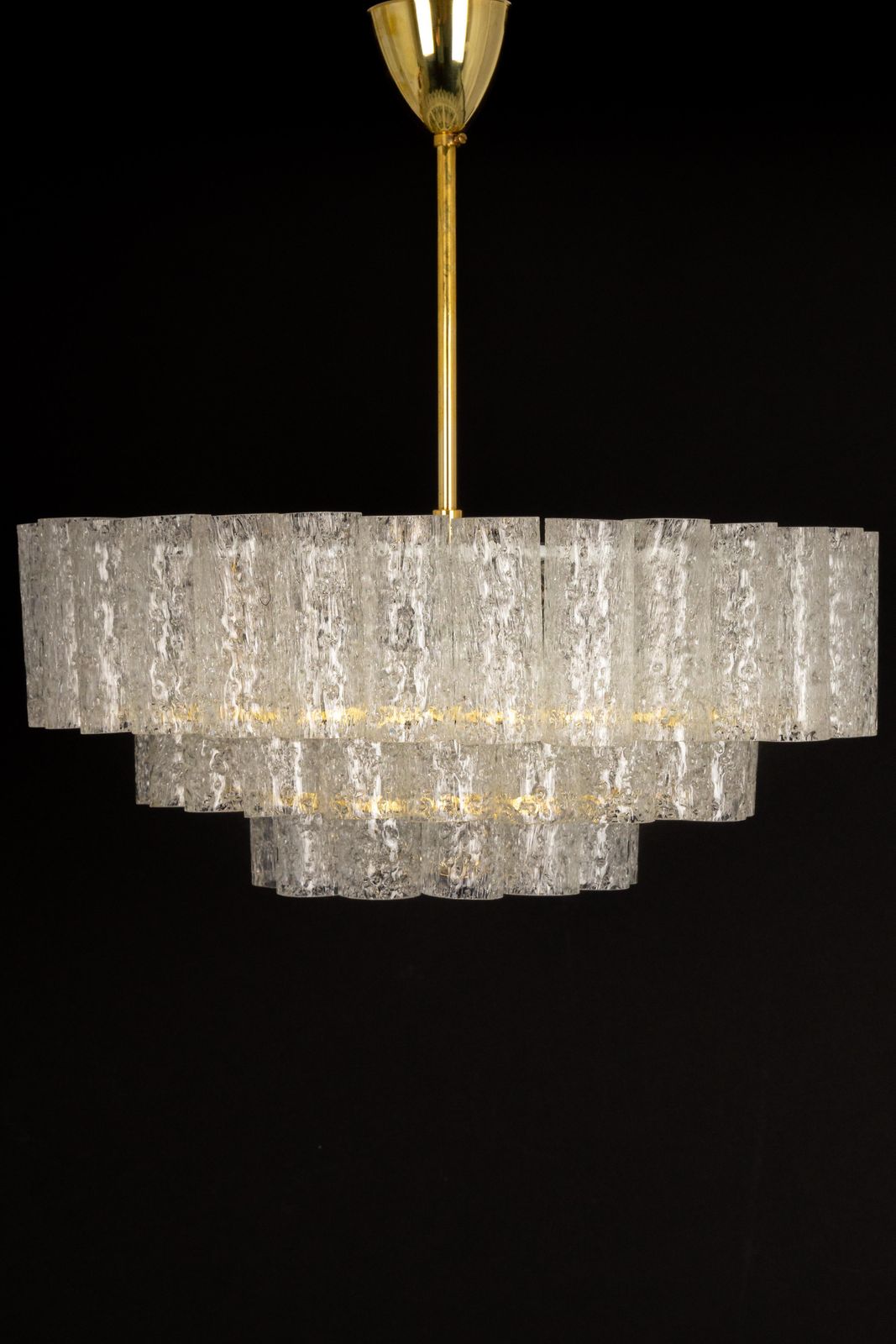 photo vinterior 1 Of 2 Stunning Murano Ice Glass Tubes Chandelier By Doria, Germany, 1960s