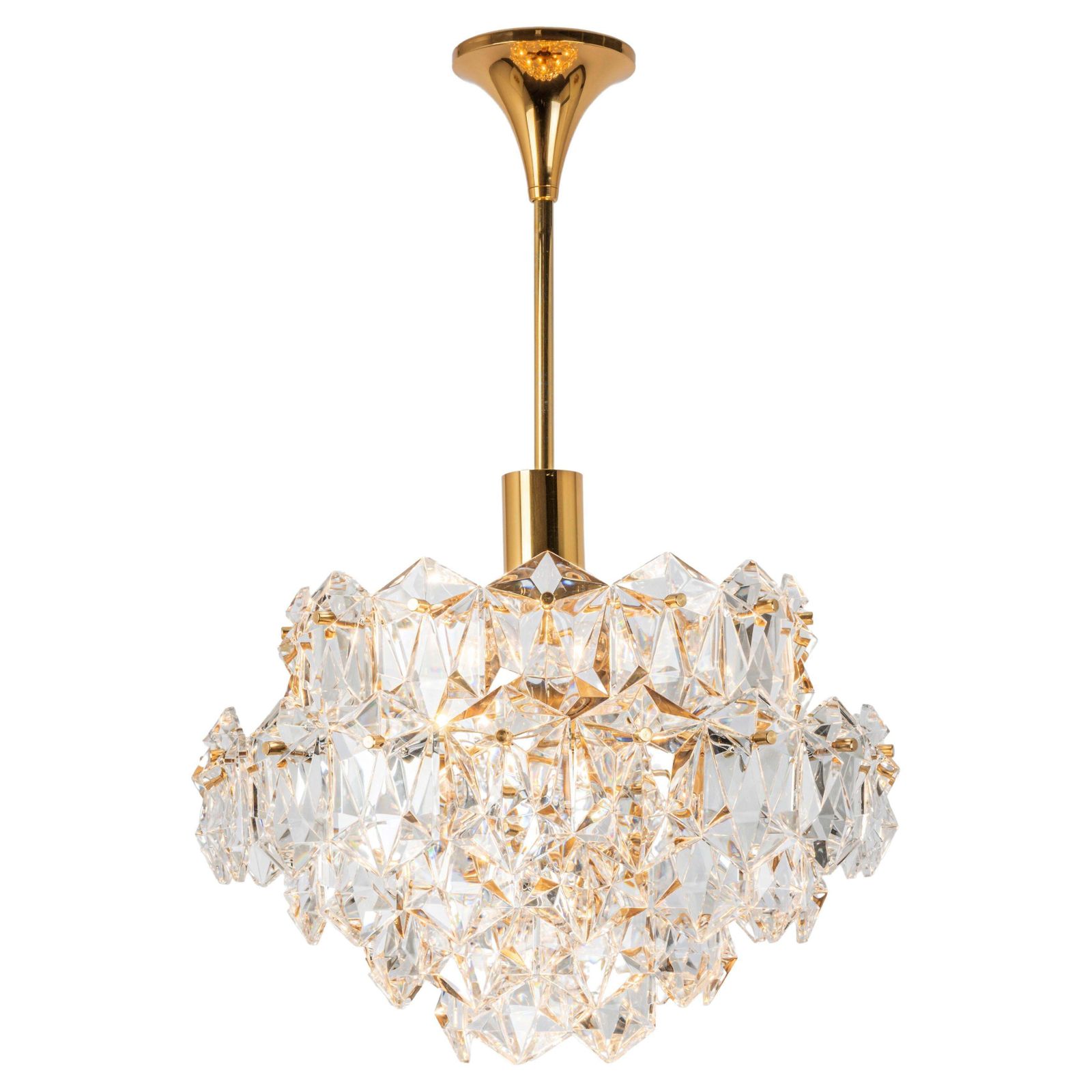 1 Of 3 Stunning Chandelier, Brass And Crystal Glass By Kinkeldey, Germany, 1970s photo furniture