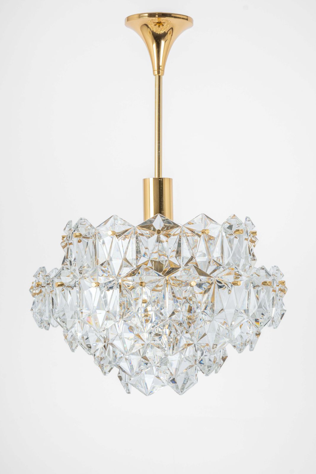 photo furniture 1 Of 3 Stunning Chandelier, Brass And Crystal Glass By Kinkeldey, Germany, 1970s