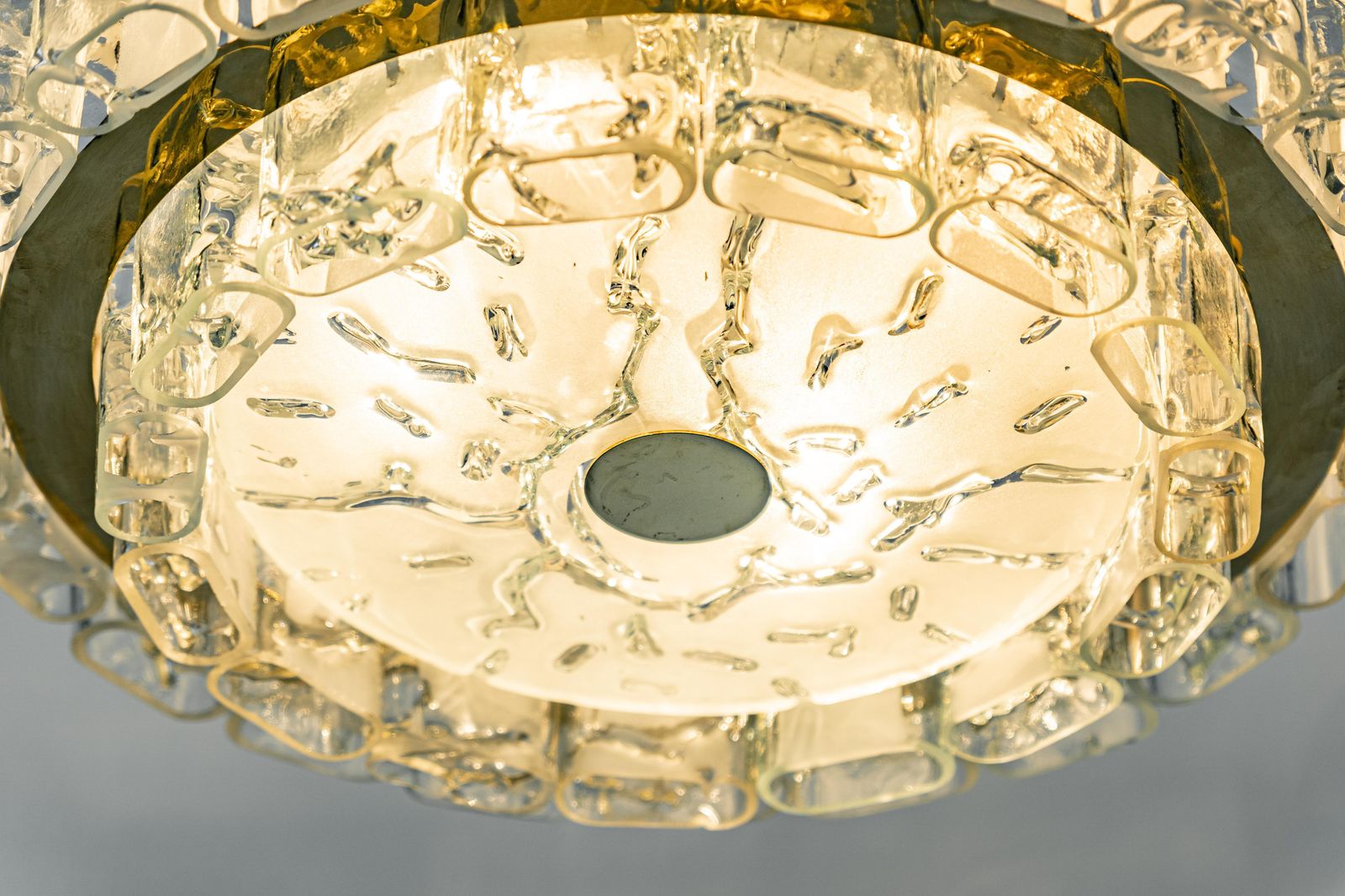 1 Of 3 Stunning Murano Glass Tubes Chandelier By Doria, Germany, 1960s photo Lighting