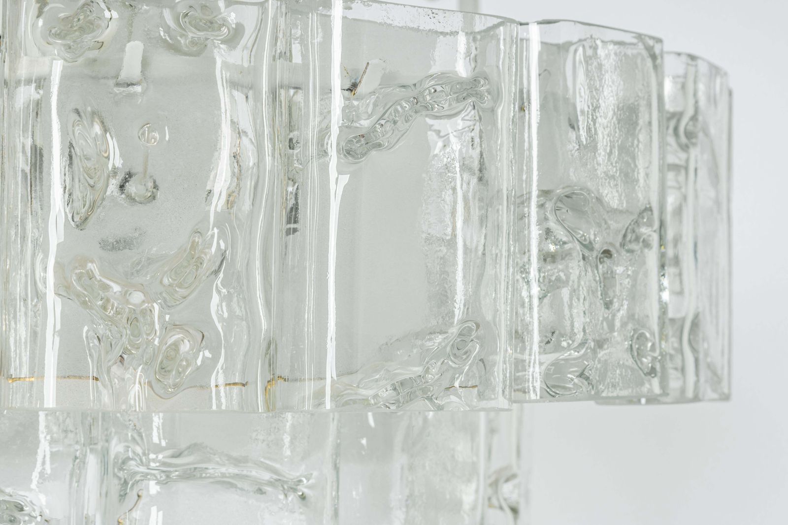 1 Of 3 Stunning Murano Glass Tubes Chandelier By Doria, Germany, 1960s photo vinterior