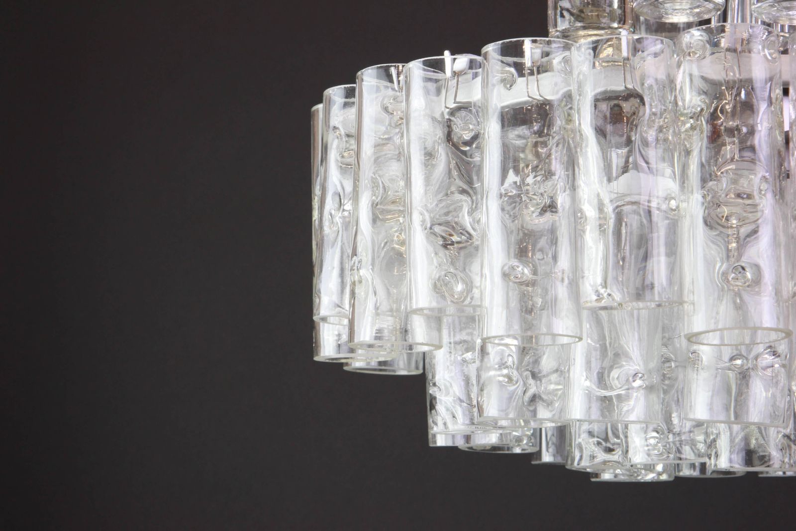 Stunning Murano Ice Glass Tubes Chandelier By Doria, Germany, 1960s photo 1376.0