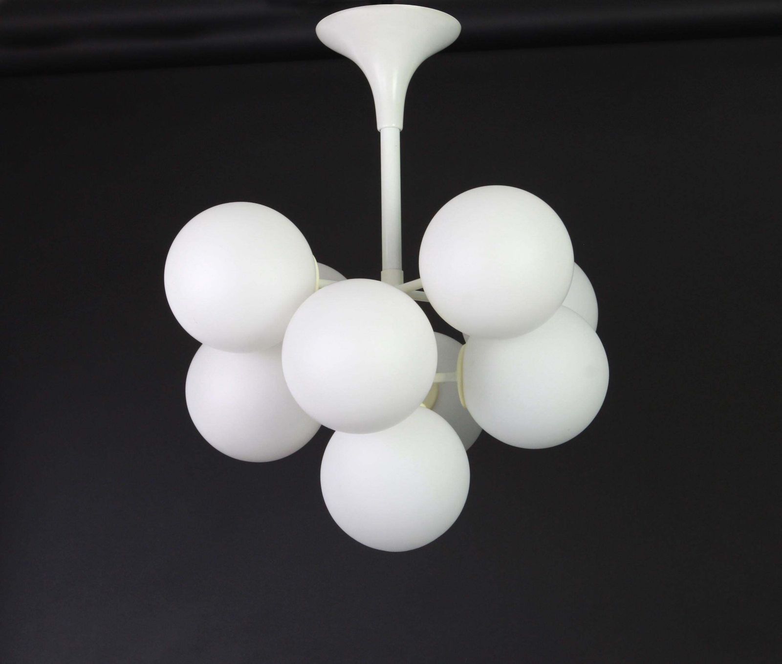 Atomic White Chandelier By E.R. Nelel For Temde, Switzerland, 1960s photo furniture