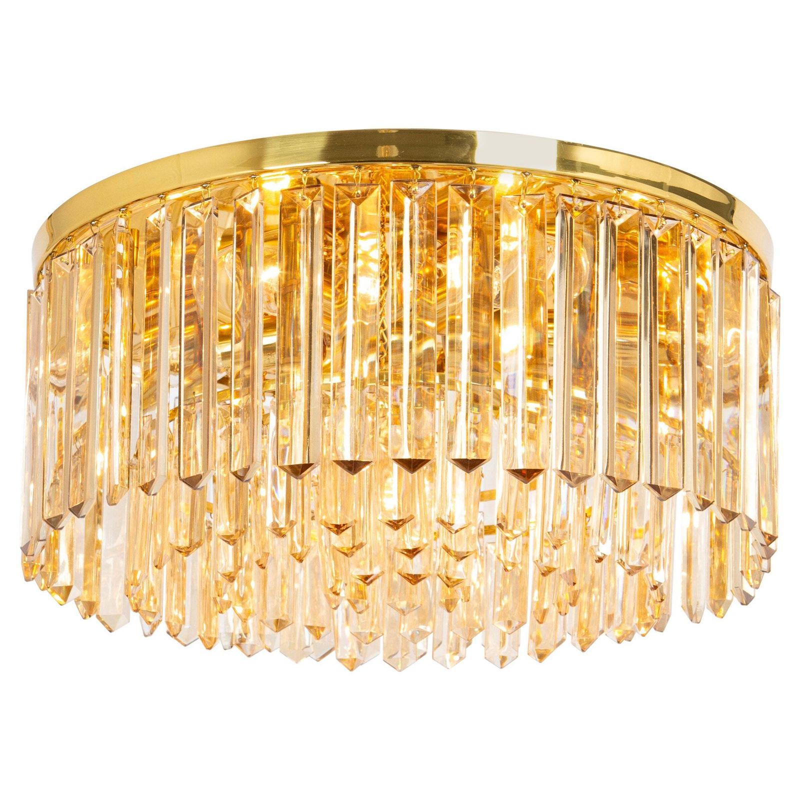 Grote Messing Plafondlamp, Ontworpen Door Palwa, Duitsland, Jaren 1970