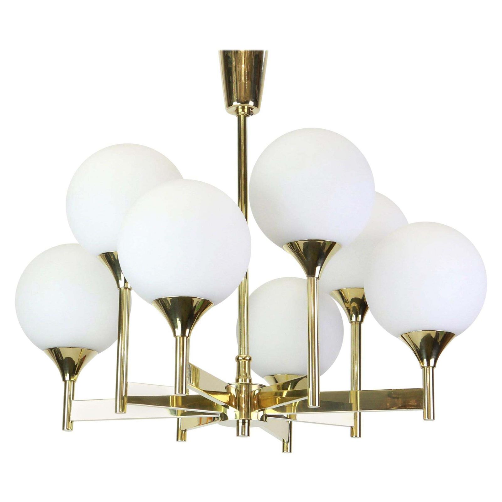 Large Stunning Sputnik Chandelier By Kaiser, Germany, 1970s