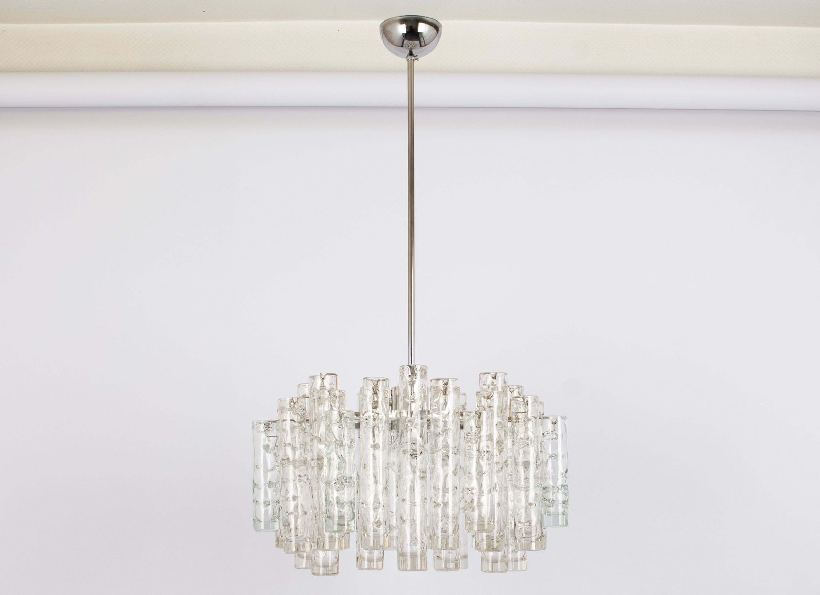 Stunning Murano Glass Tubes Chandelier By Doria, Germany, 1960s photo Lighting