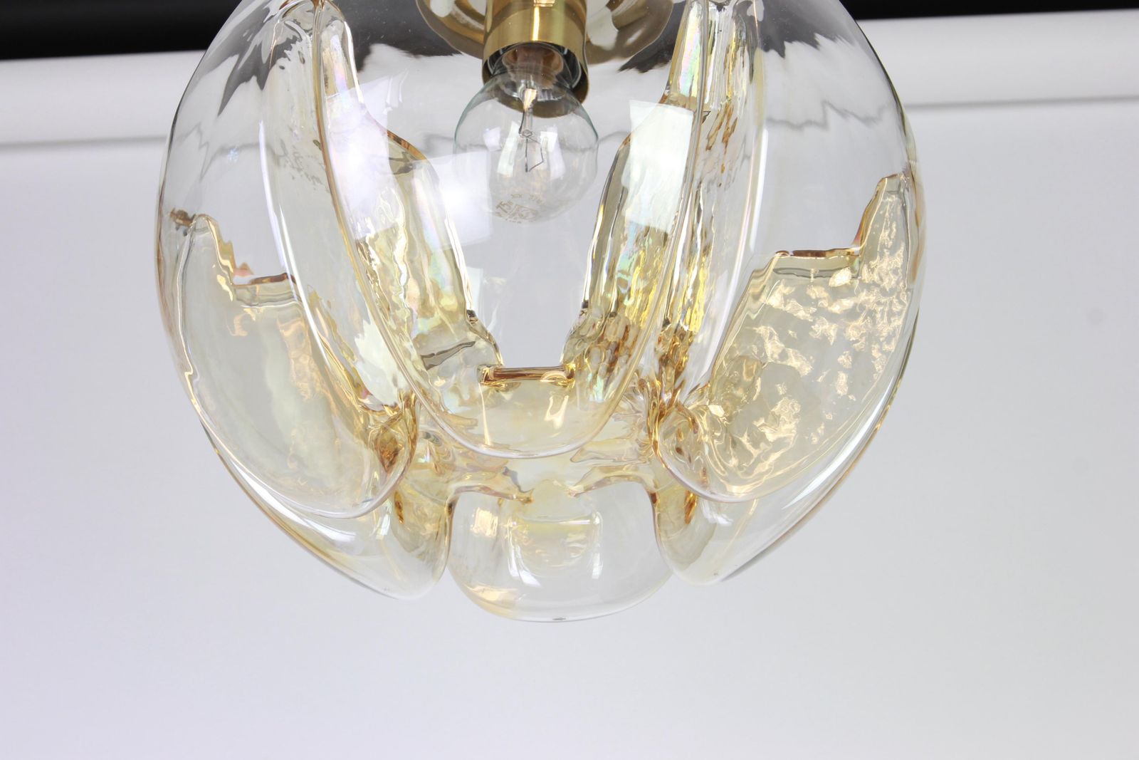 1 Of 2 Murano Ball Pendant Light By Doria, Germany, 1970s photo 645.0
