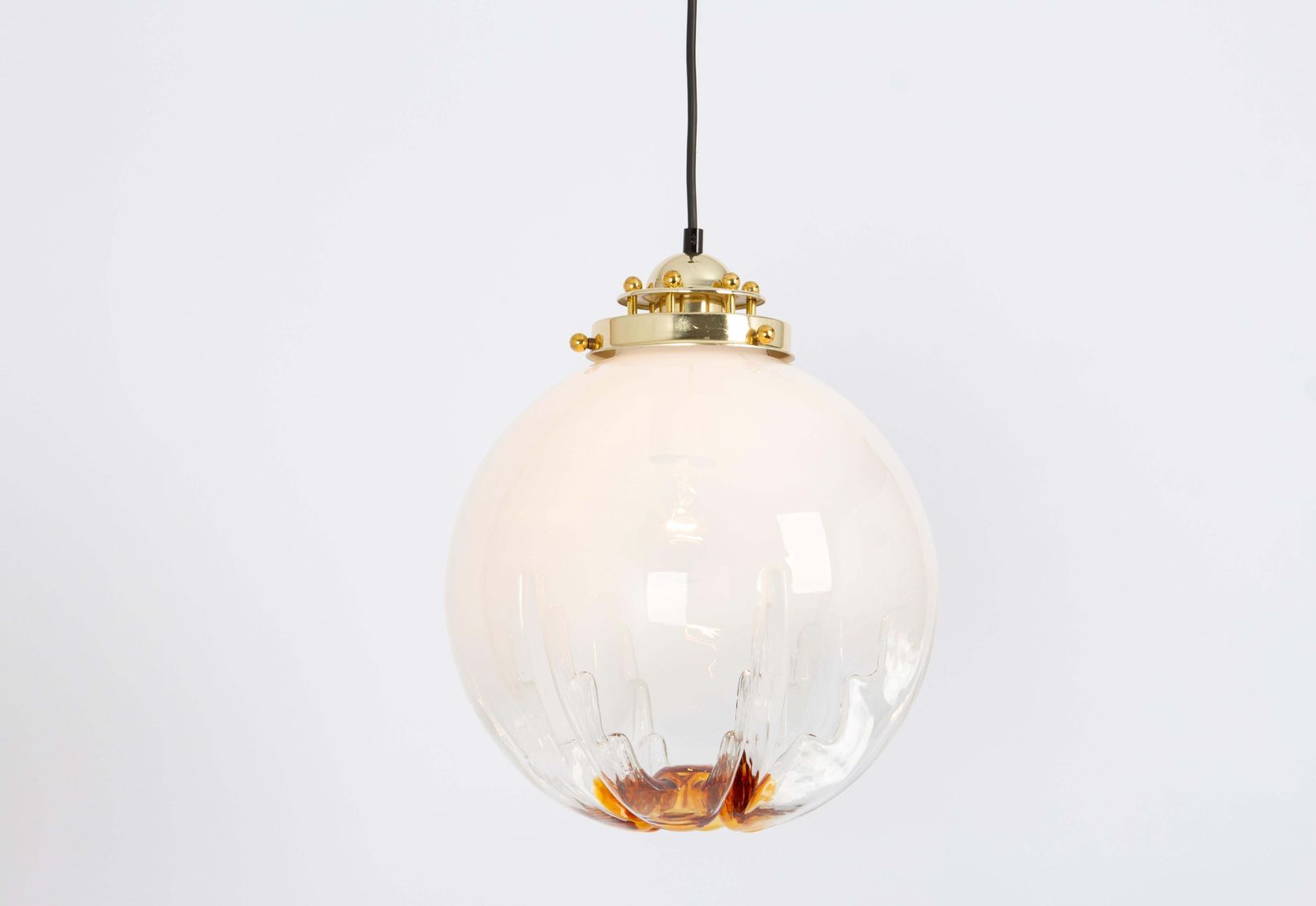 photo for sale Stunning Glass Pendant Light In Style Of  Mazzega, Italy, 1960s