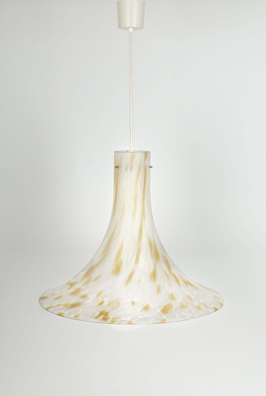 1 Of 2 Large Glass Pendant Light By Peill & Putzler, Germany, 1970s photo for sale
