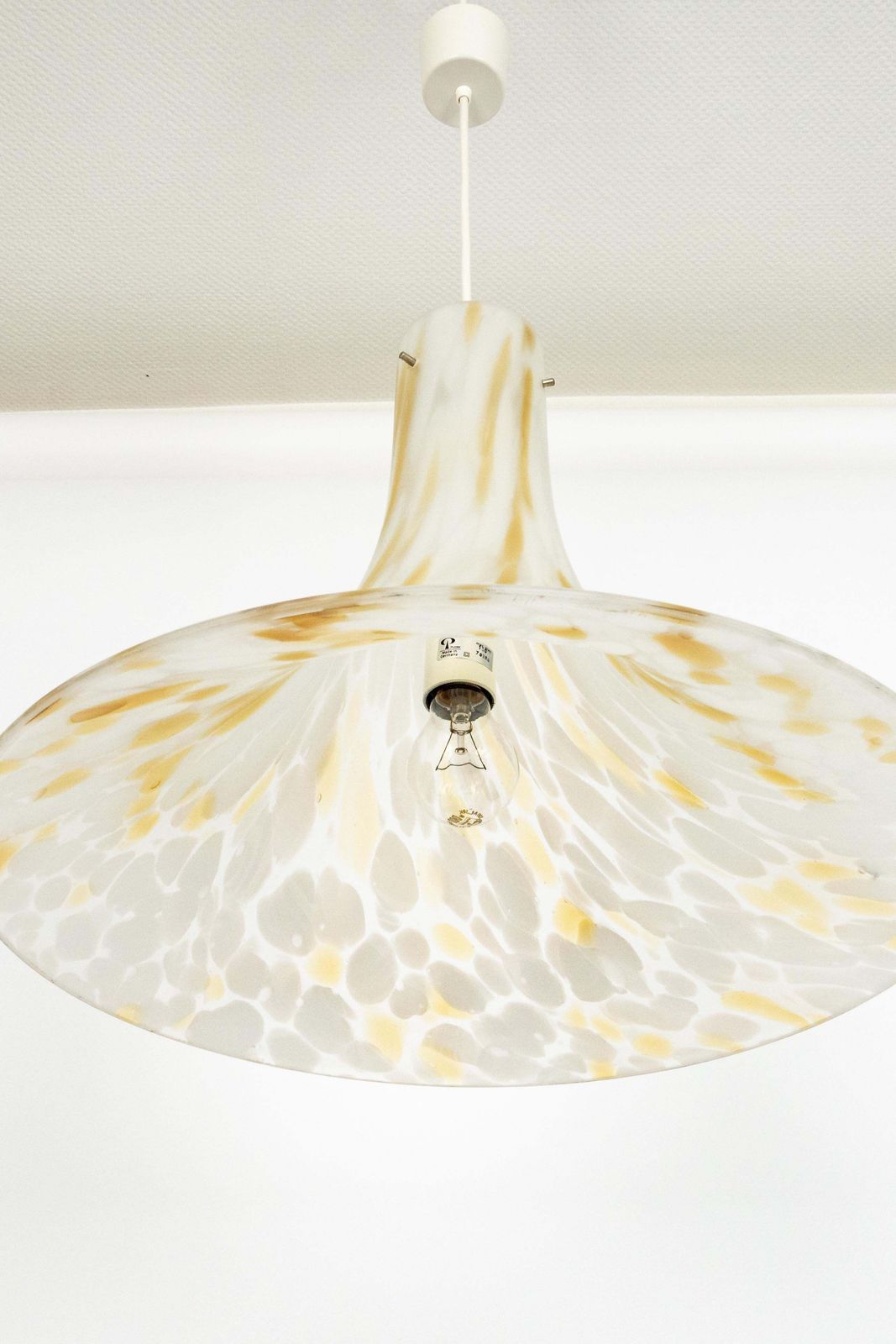 1 Of 2 Large Glass Pendant Light By Peill & Putzler, Germany, 1970s photo 1075.0