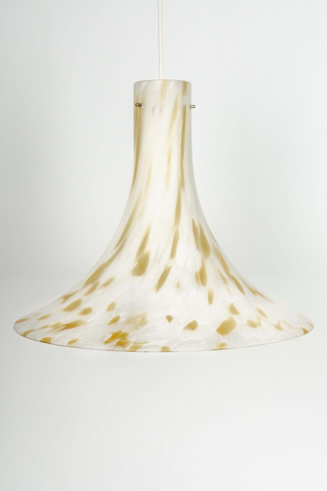 1 Of 2 Large Glass Pendant Light By Peill & Putzler, Germany, 1970s photo vinterior
