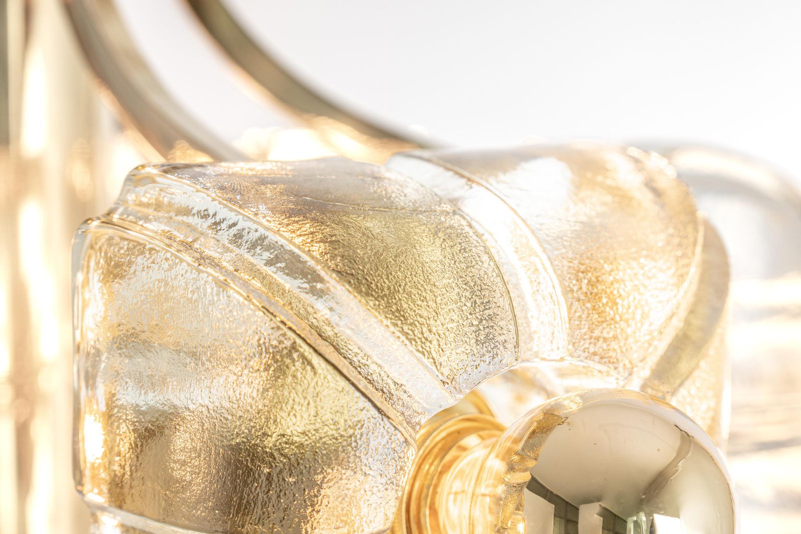 Large Brass And Crystal Glass Pendant By Sische, Germany, 1970s photo buy