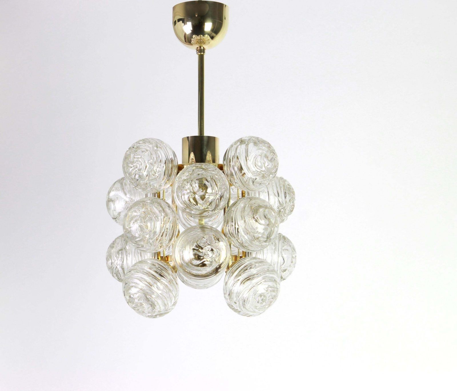1 Of 3 Petite Spectacular Sputnik Pendant With Snow Balls Doria, Germany, 1970s photo furniture