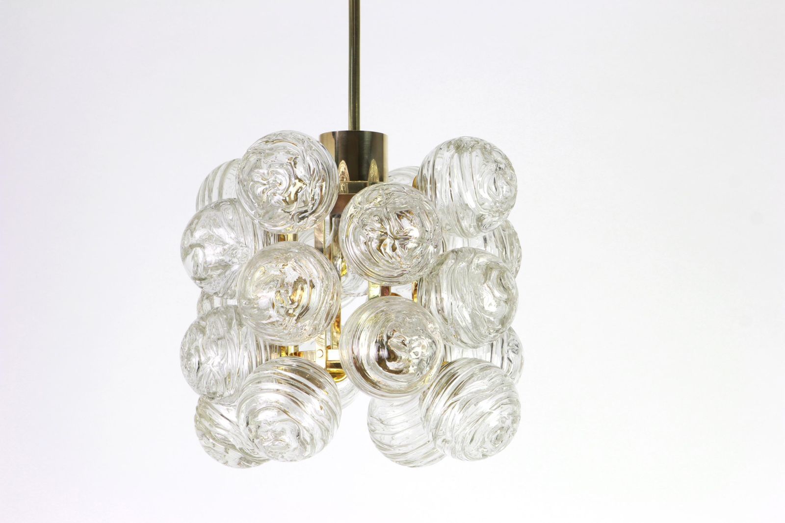 1 Of 3 Petite Spectacular Sputnik Pendant With Snow Balls Doria, Germany, 1970s photo Lighting