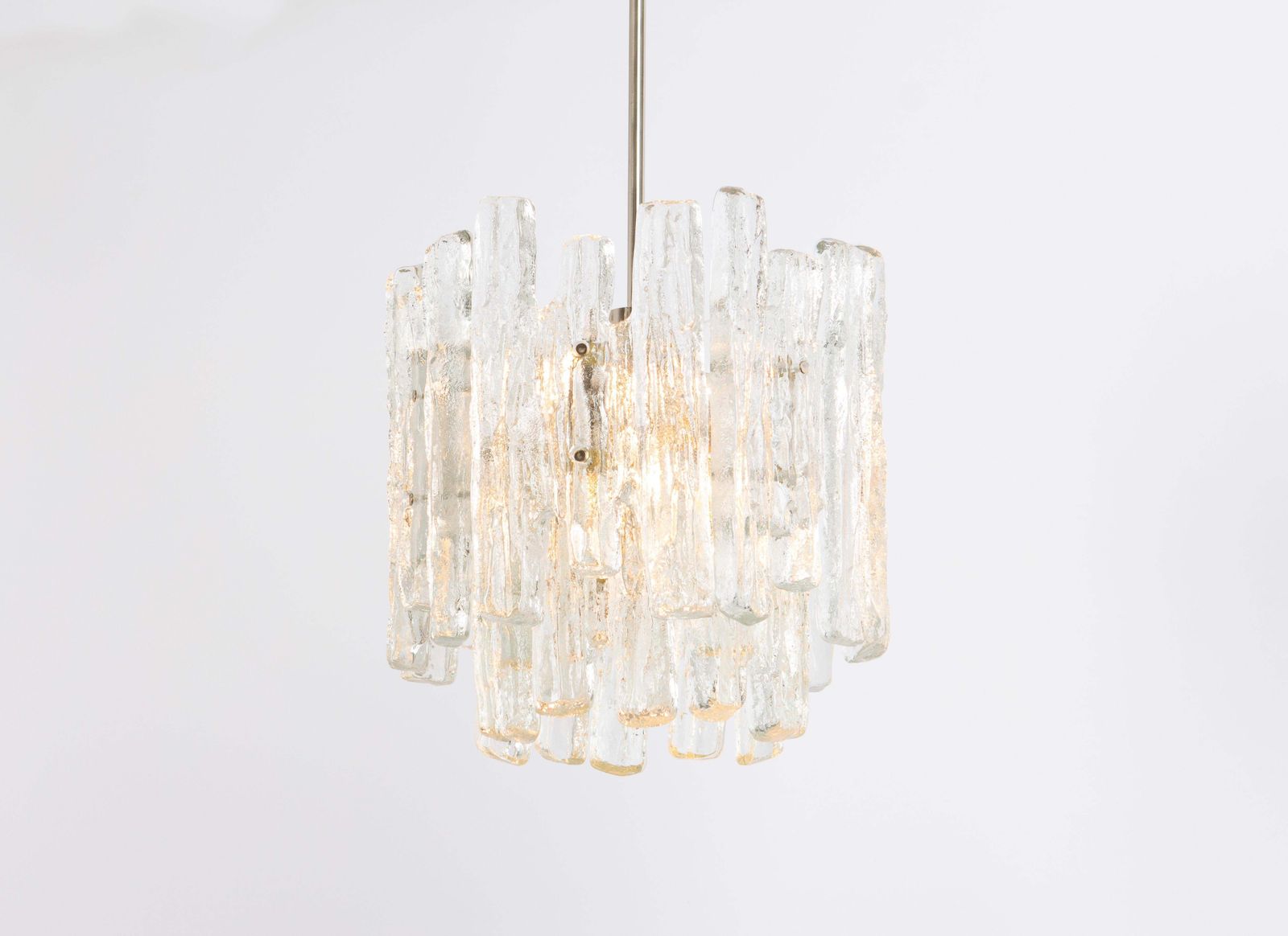 Lighting 1 Of 2 Petite Murano Ice Glass Chandelier By Kalmar, Austria, 1960s photo