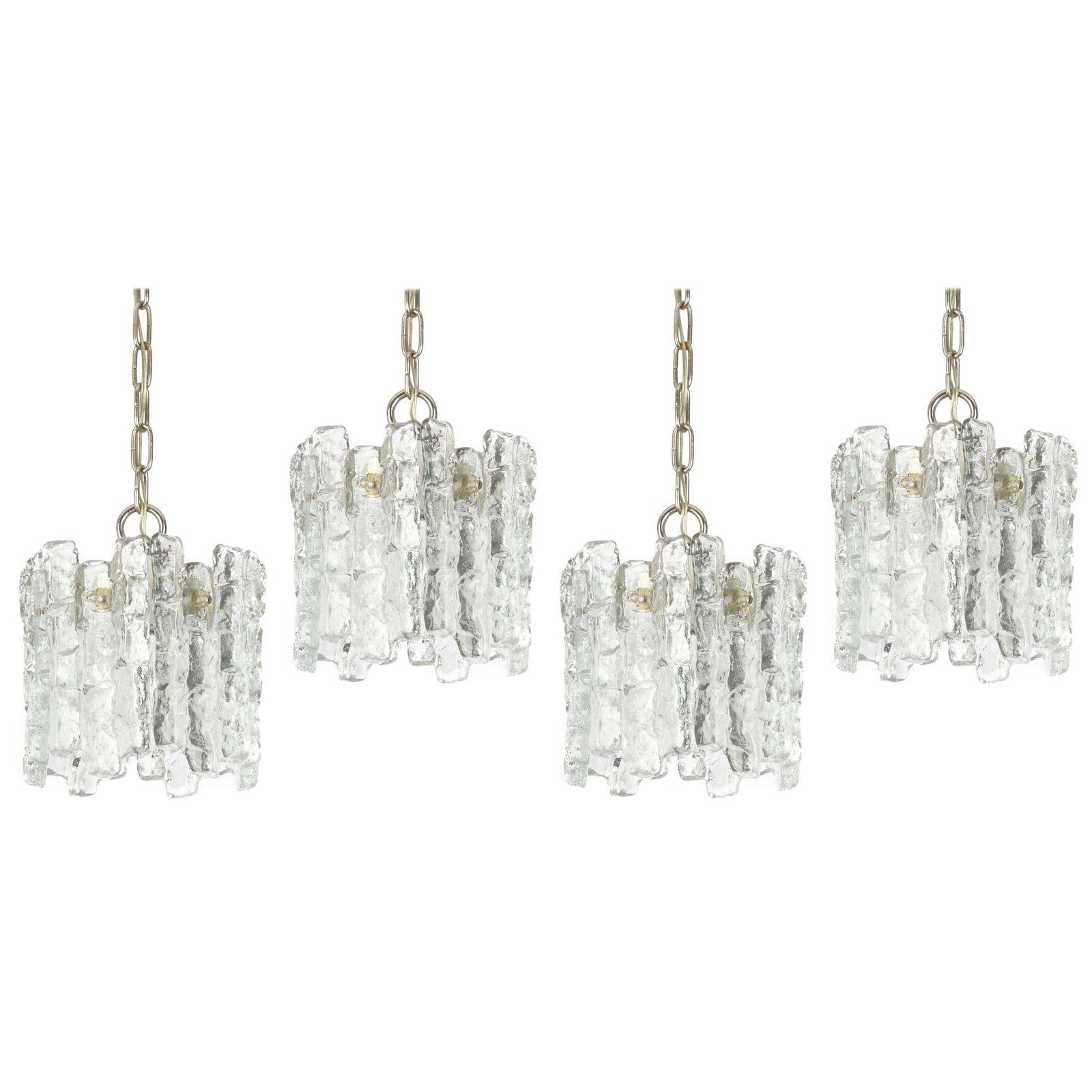1 Of 4 Murano Ice Glass Pendants By Kalmar, Austria, 1960s
