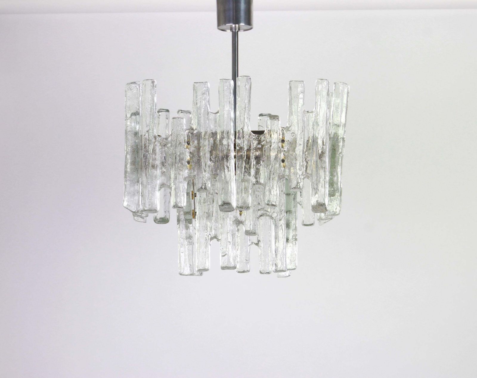 Large Rare Murano Ice Glass Chandelier By Kalmar, Austria, 1960s photo furniture
