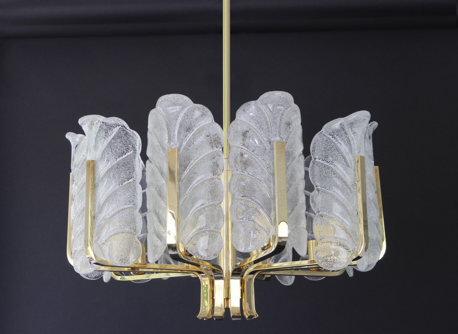 1 Van 2 – Chandelier Van Carl Fagerlund Met Murano Glazen Bladeren, Jaren 1960 photo Verlichting