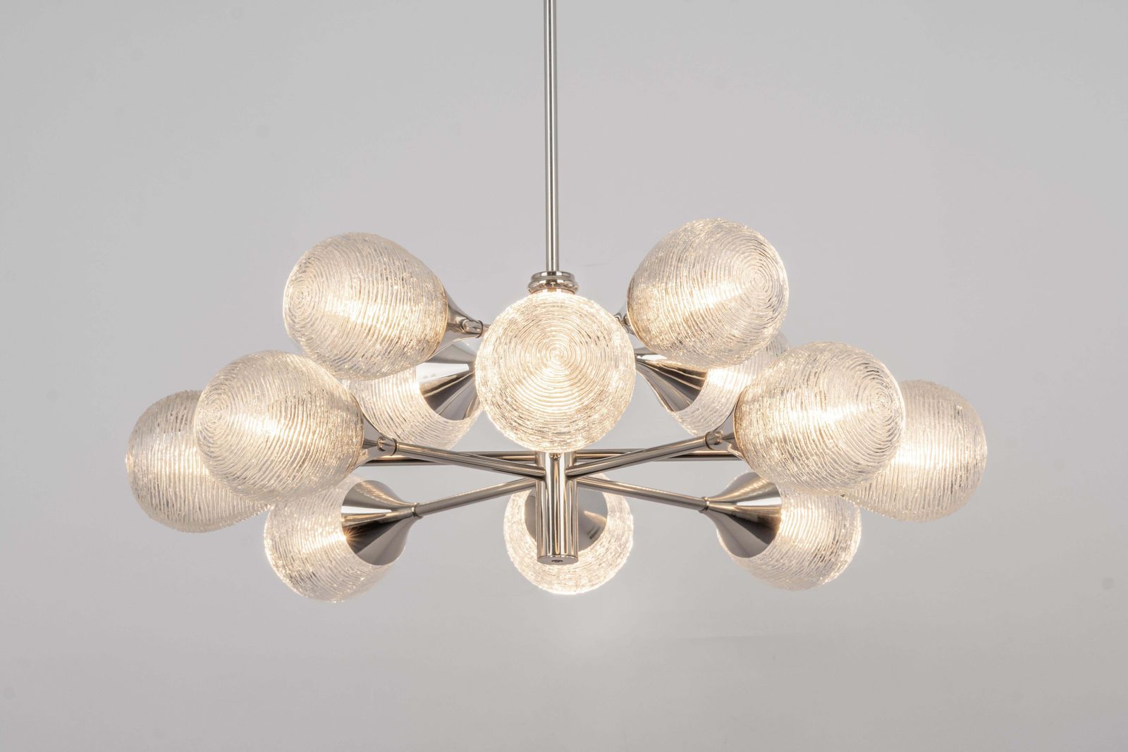 Large Stunning Kaiser Sputnik Opal Glass Globes Chandelier, Germany, 1970s photo vintage