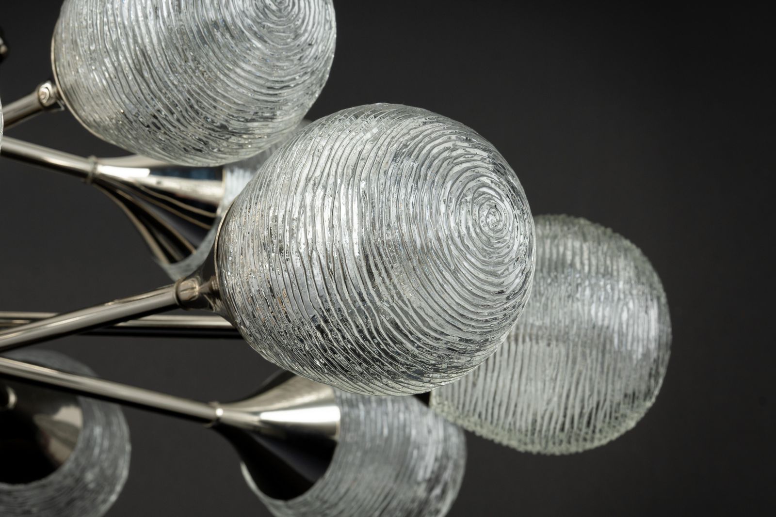 1461.0 Large Stunning Kaiser Sputnik Opal Glass Globes Chandelier, Germany, 1970s photo