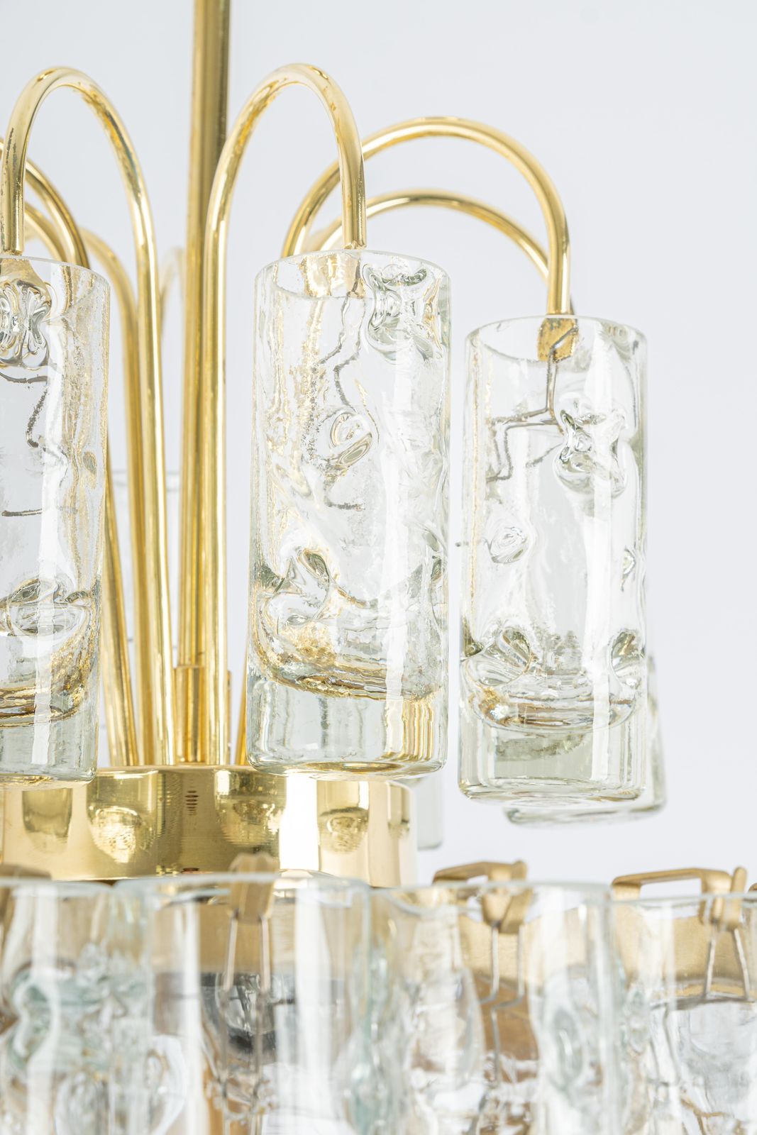 Stunning Murano Ice Glass Tubes Chandelier By Doria, Germany, 1960s photo 1376.0