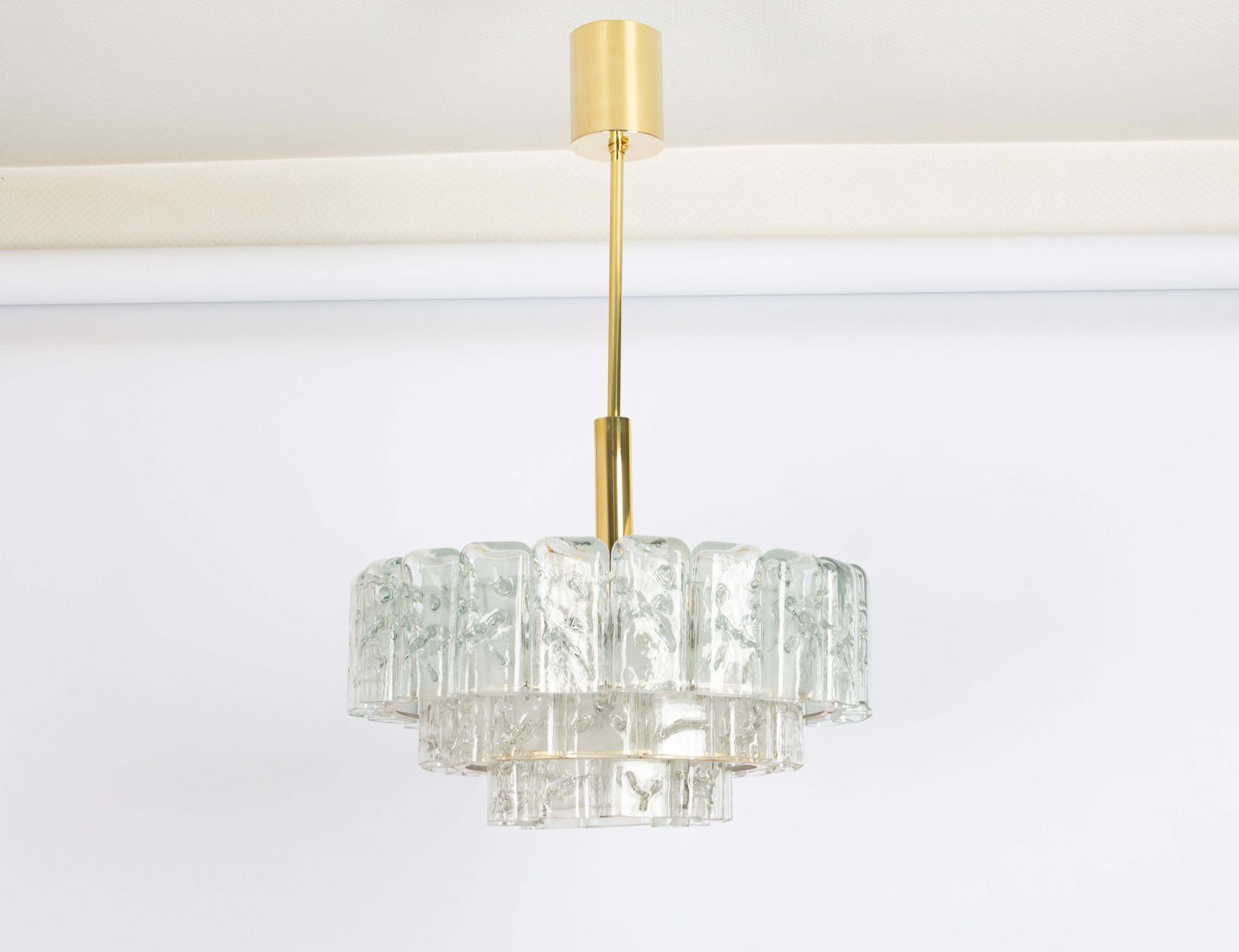 Large Doria Ice Glass Tubes Chandelier, Germany, 1960s photo furniture