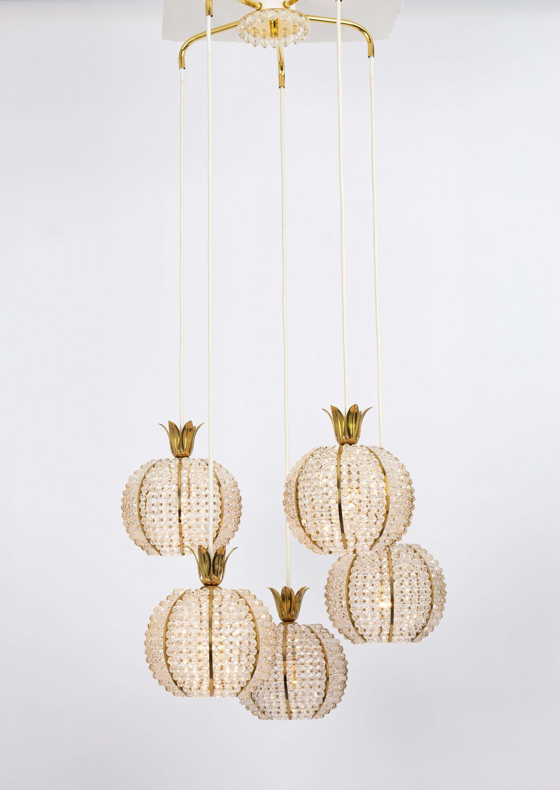 Cascade Pendant Lamp By Emil Stejnar For Rupert Nikoll, Pineapple Design, 1960s photo vintage