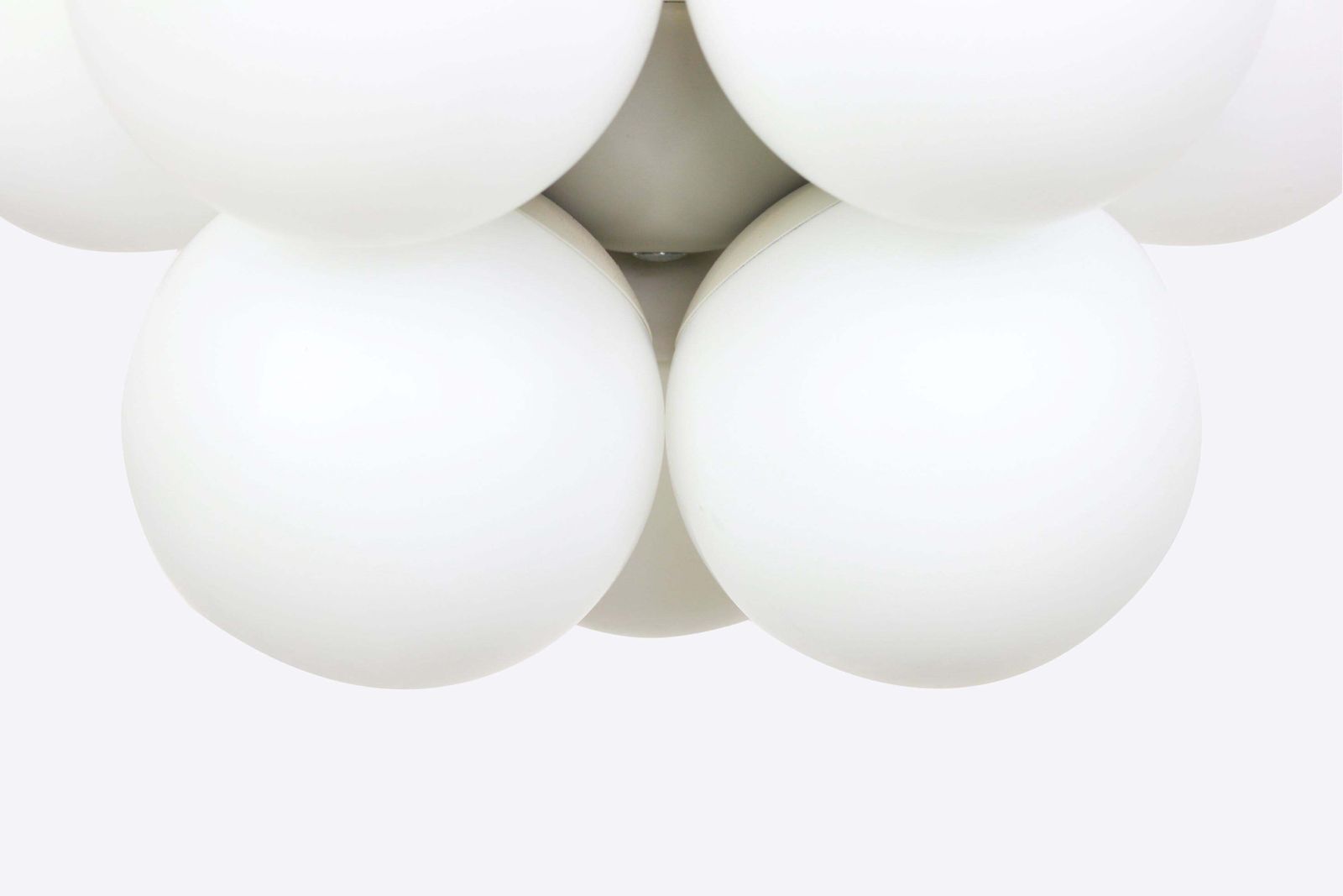 1 Of 3 Kaiser Sputnik Molecular Shape Chandelier, 12 Opal Glass, Germany, 1970s photo buy