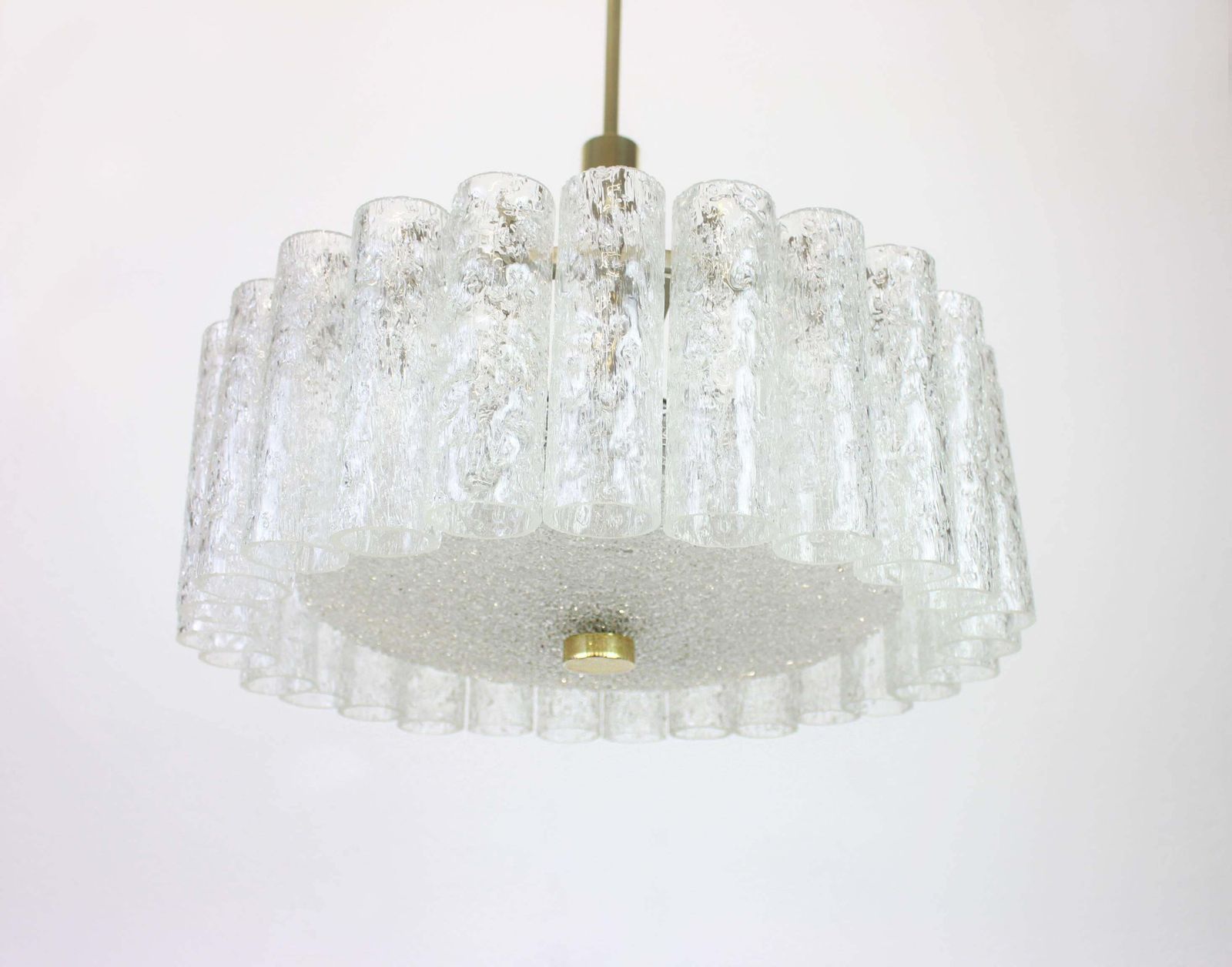 Stunning Murano Ice Glass Tubes Chandelier By Doria, Germany, 1970s photo furniture